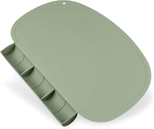 Silicone Placemat with Food Catching Pockets for Baby & Kid Sage