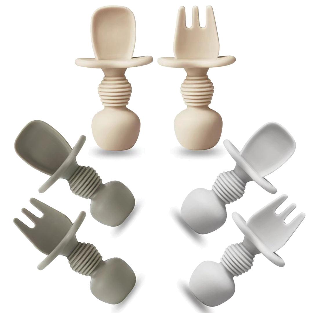 Silicone BLW Baby Spoons and Fork Feeding Set (6-Pack)