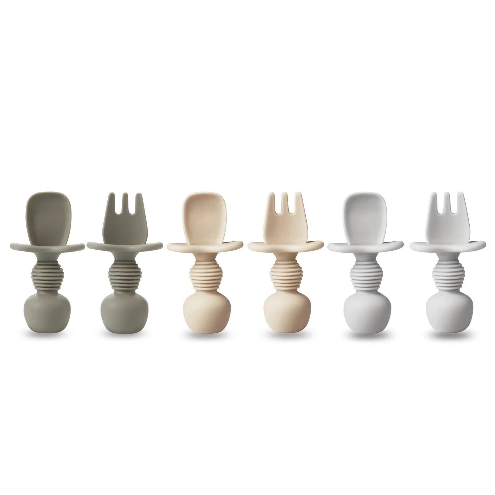 Silicone BLW Baby Spoons and Fork Feeding Set (6-Pack)