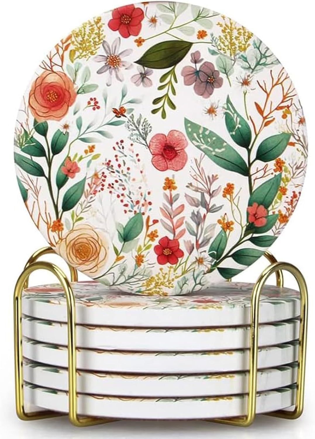 6 Pack Cute Flower Drink Coasters