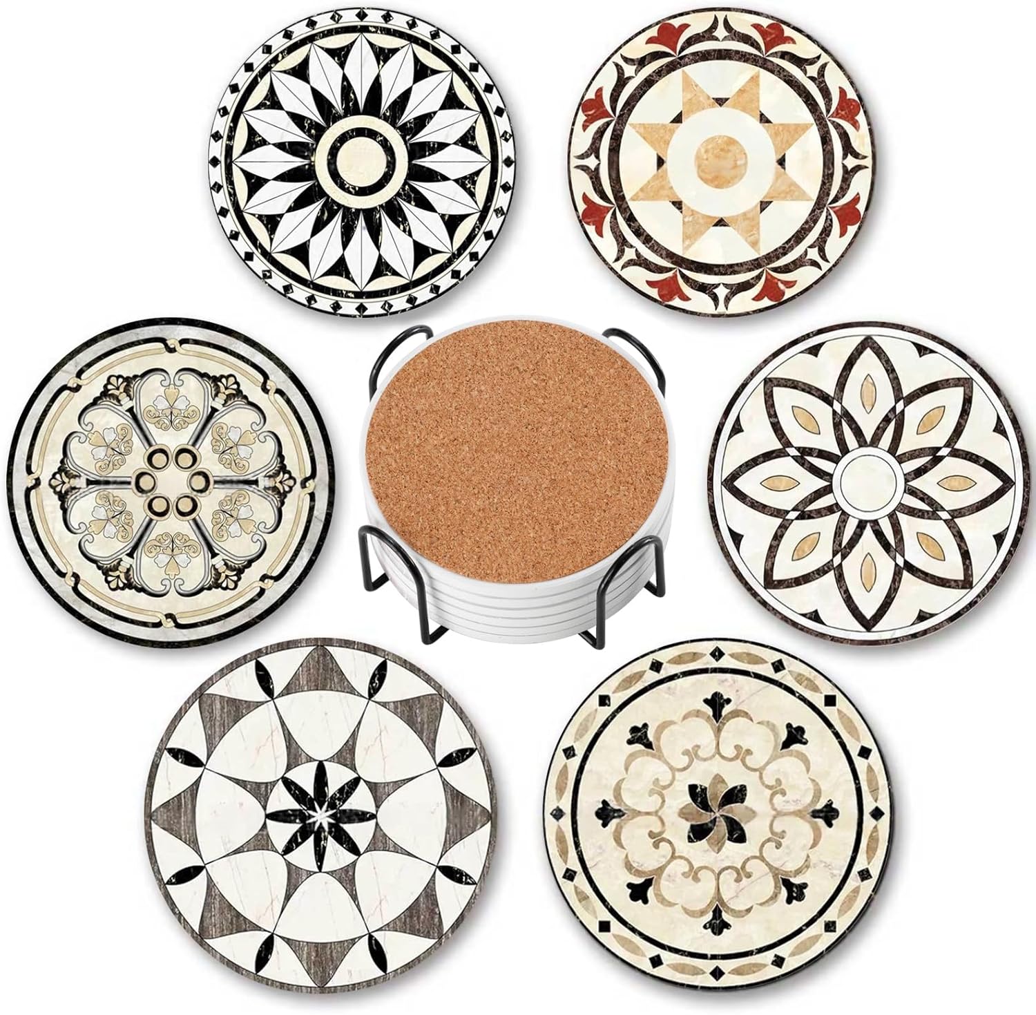 6 Pack Ceramic Absorbent Coasters