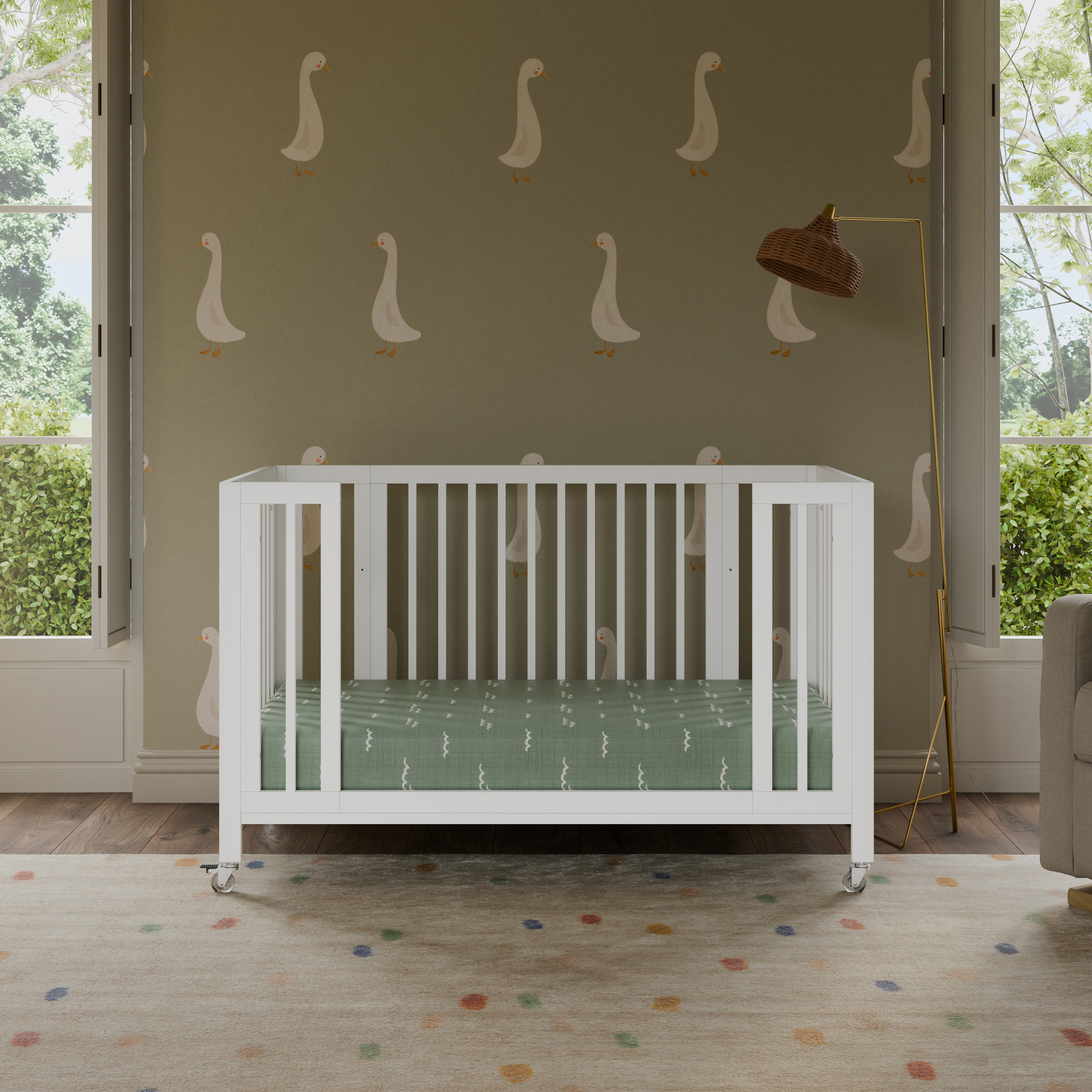 Rolli 9-in-1 Convertible All-Stages® Crib with Bassinet & Toddler Bed Conversion Kits