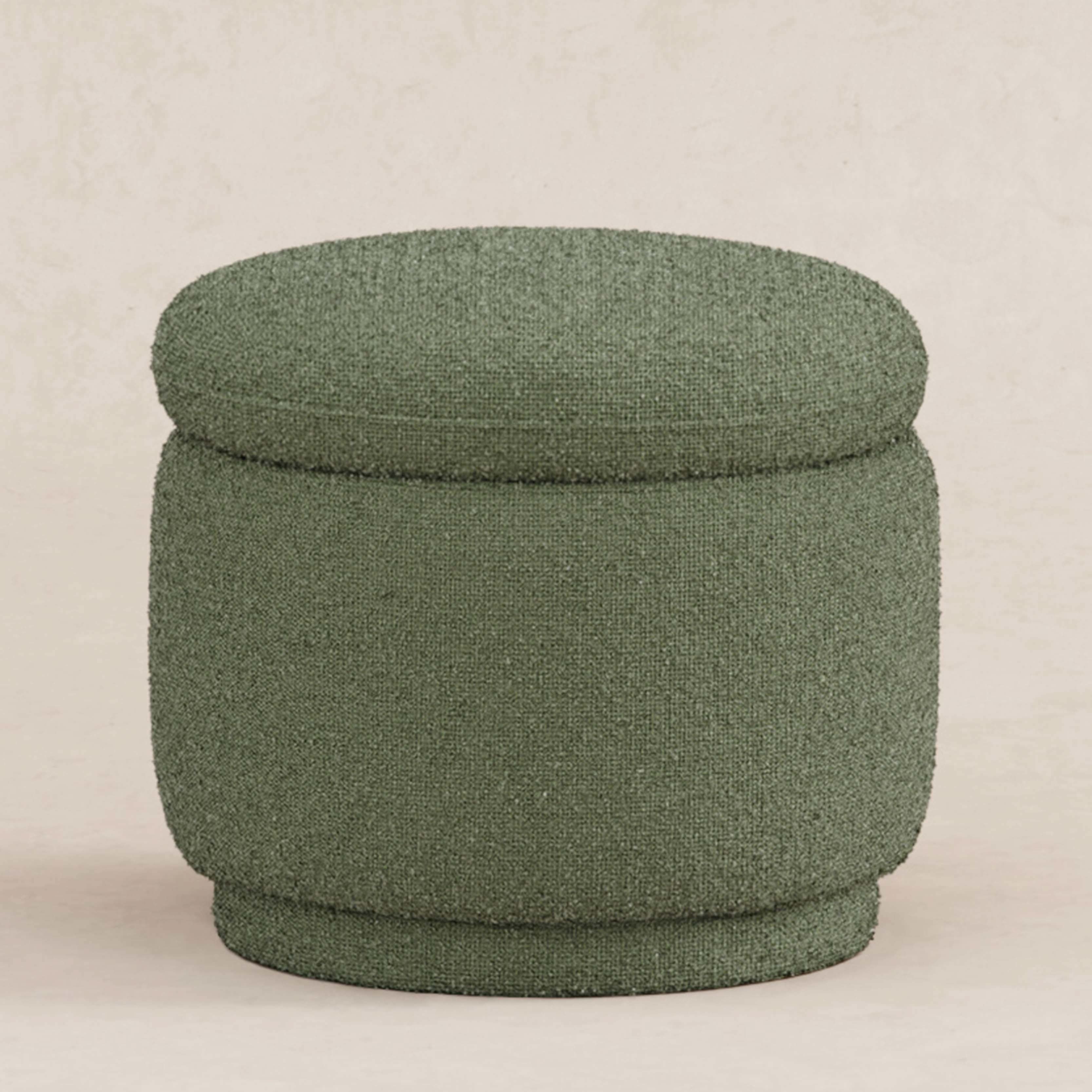 Storage Ottoman in Boucle