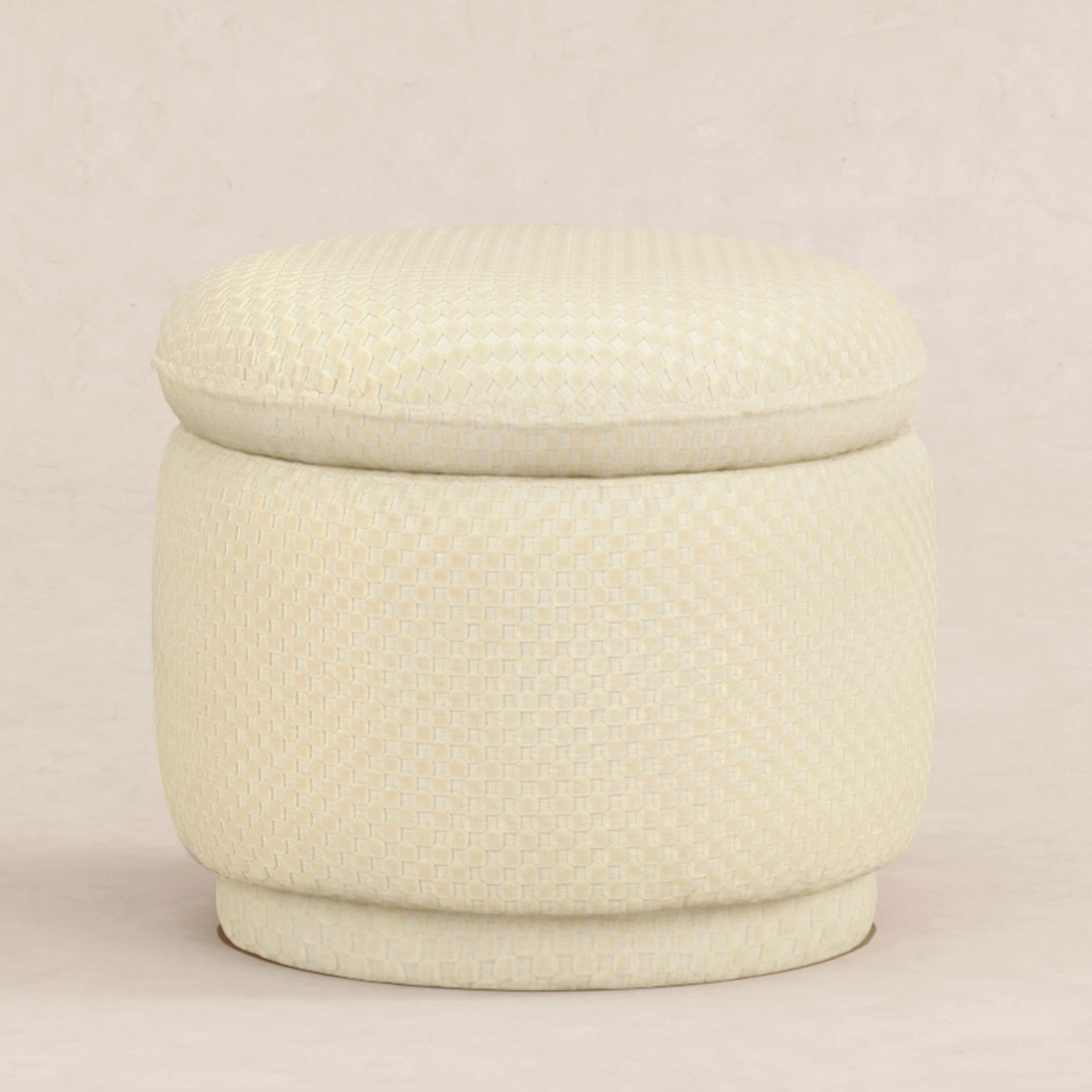 Enoki Storage Ottoman in Velvet Checker