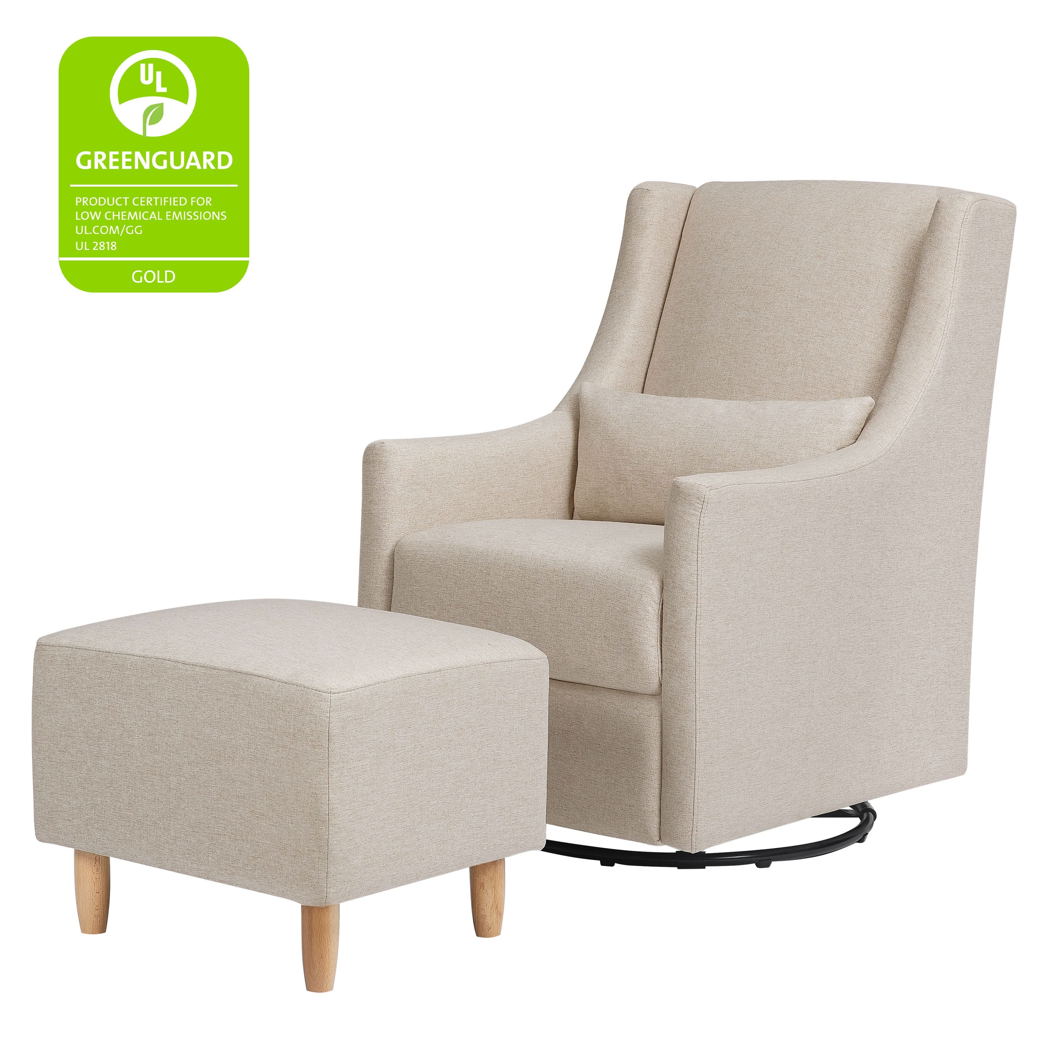 Swivel Glider and Ottoman in Eco-Performance Fabric | Water Repellent & Stain Resistant