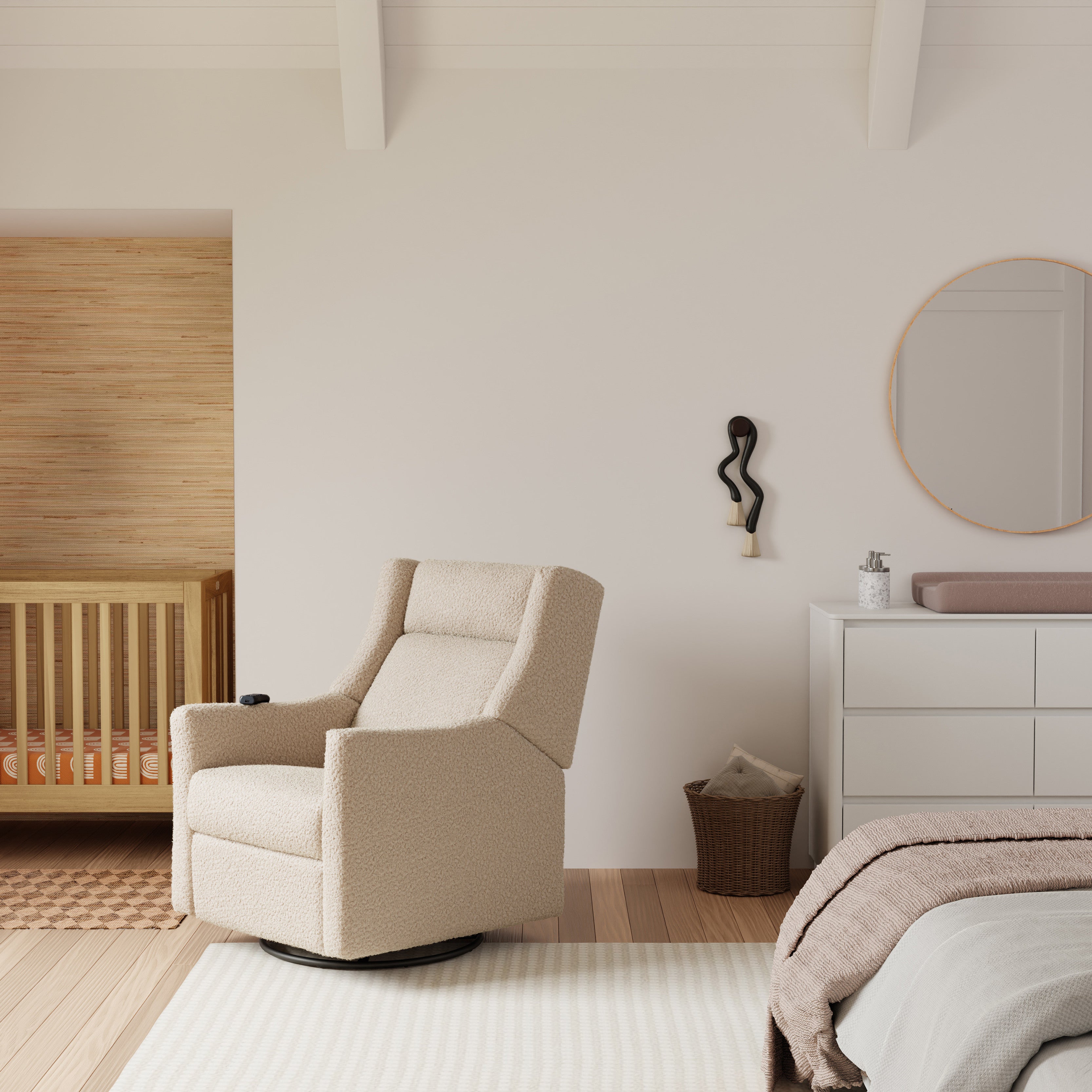 Deluxe Power Recliner and Swivel Glider with Heat and Massage