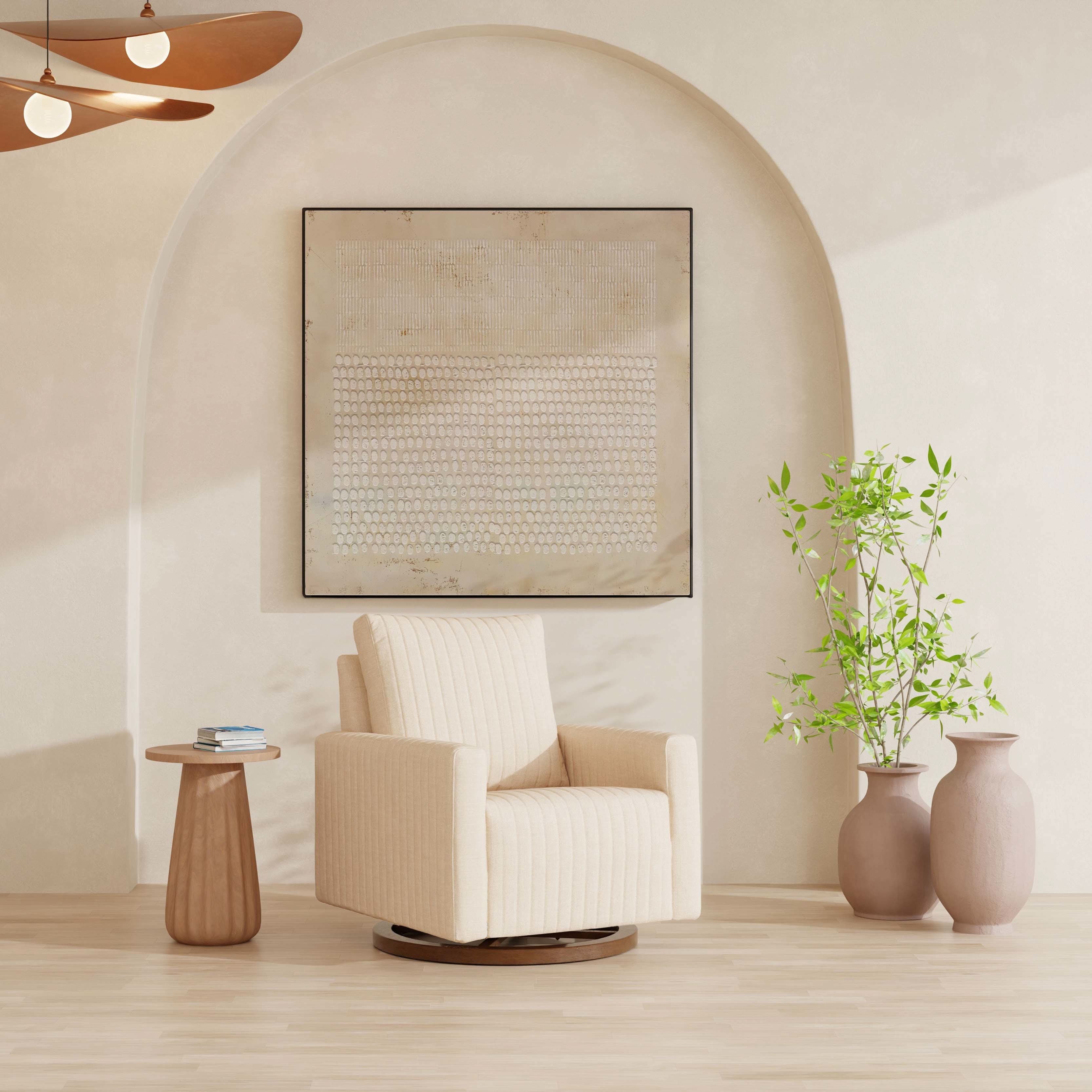 Channeled Swivel Glider in Eco-Performance Fabric | Water Repellent & Stain Resistant