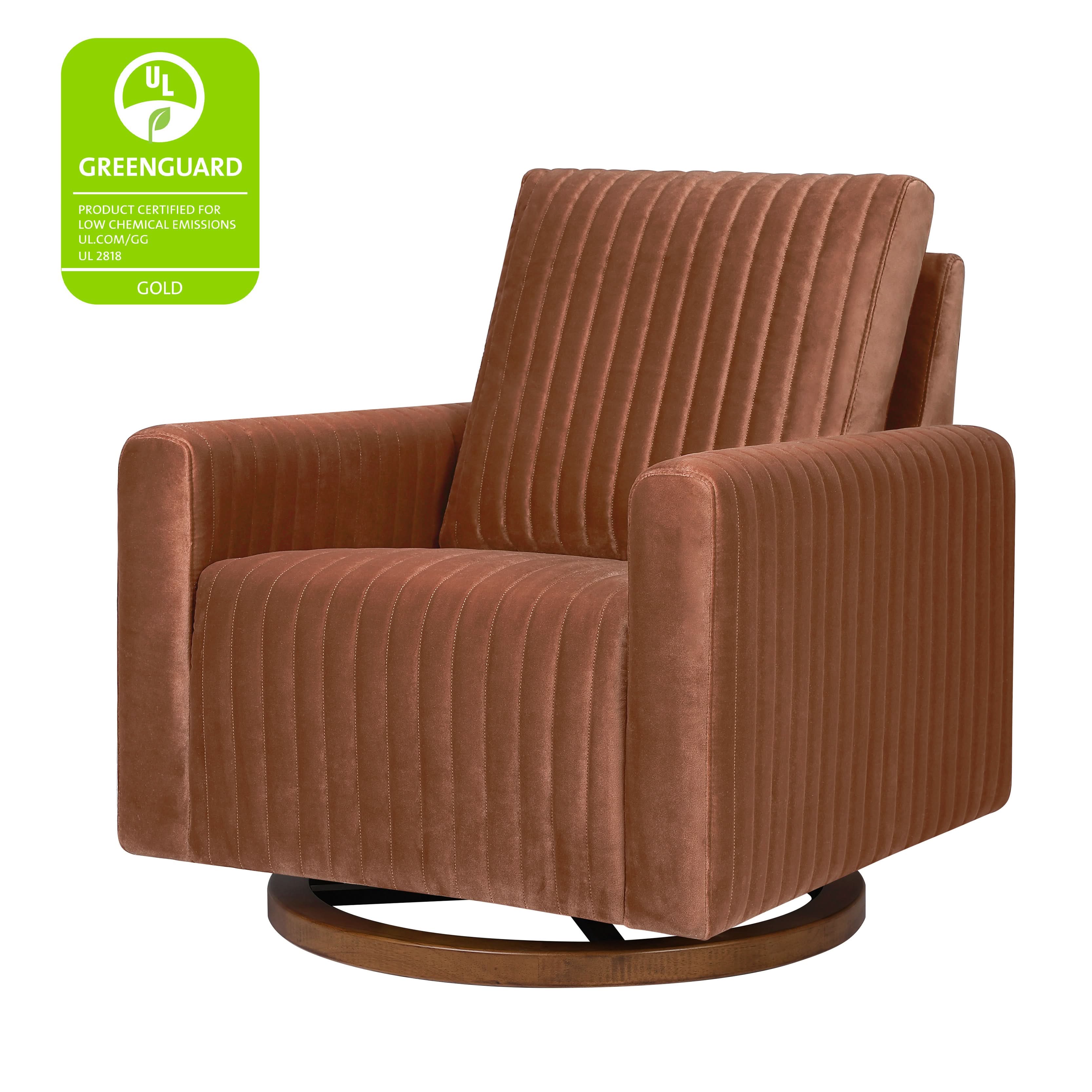 Poe Channeled Swivel Glider in Velvet