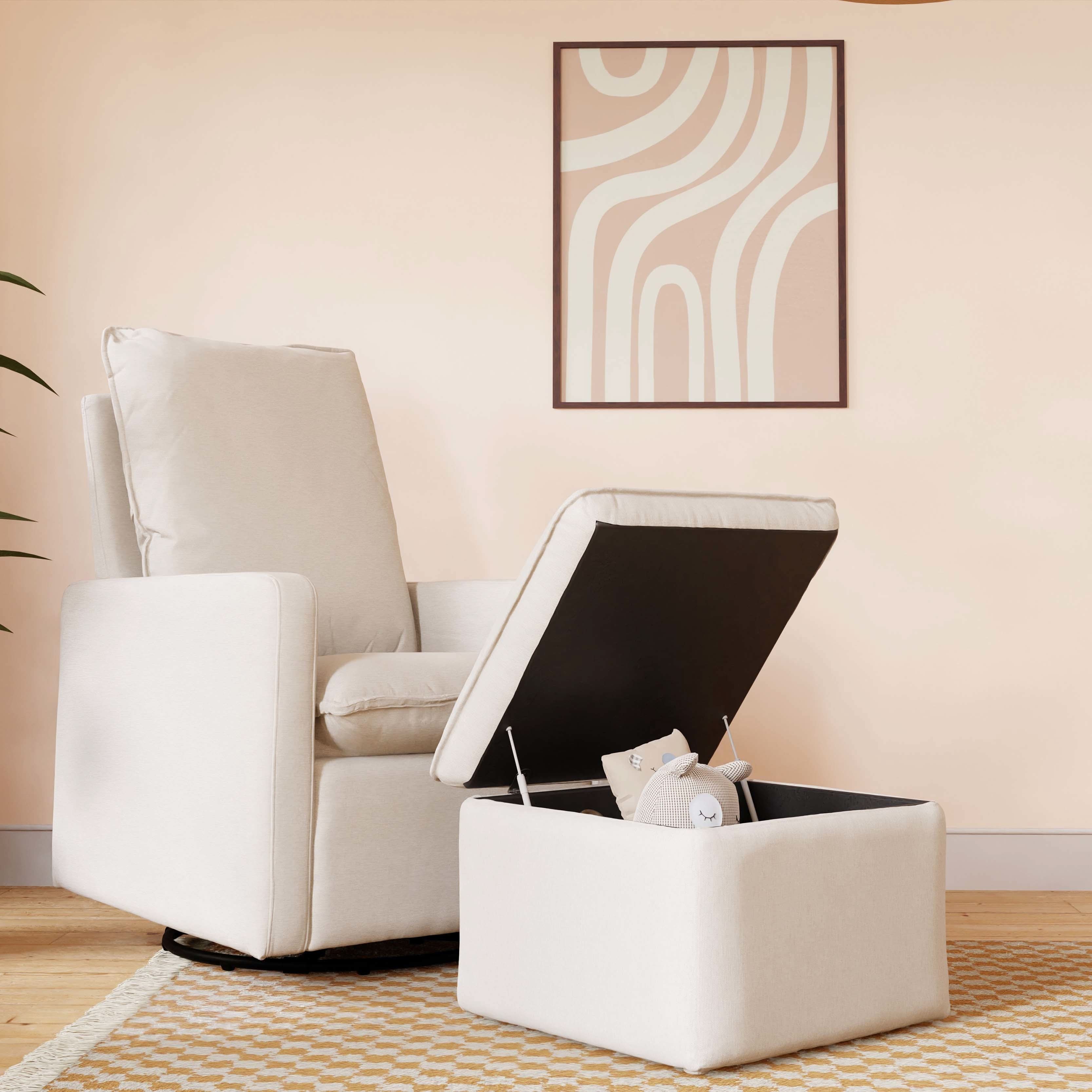 Storage Ottoman in Eco-Performance Fabric | Water Repellent & Stain Resistant