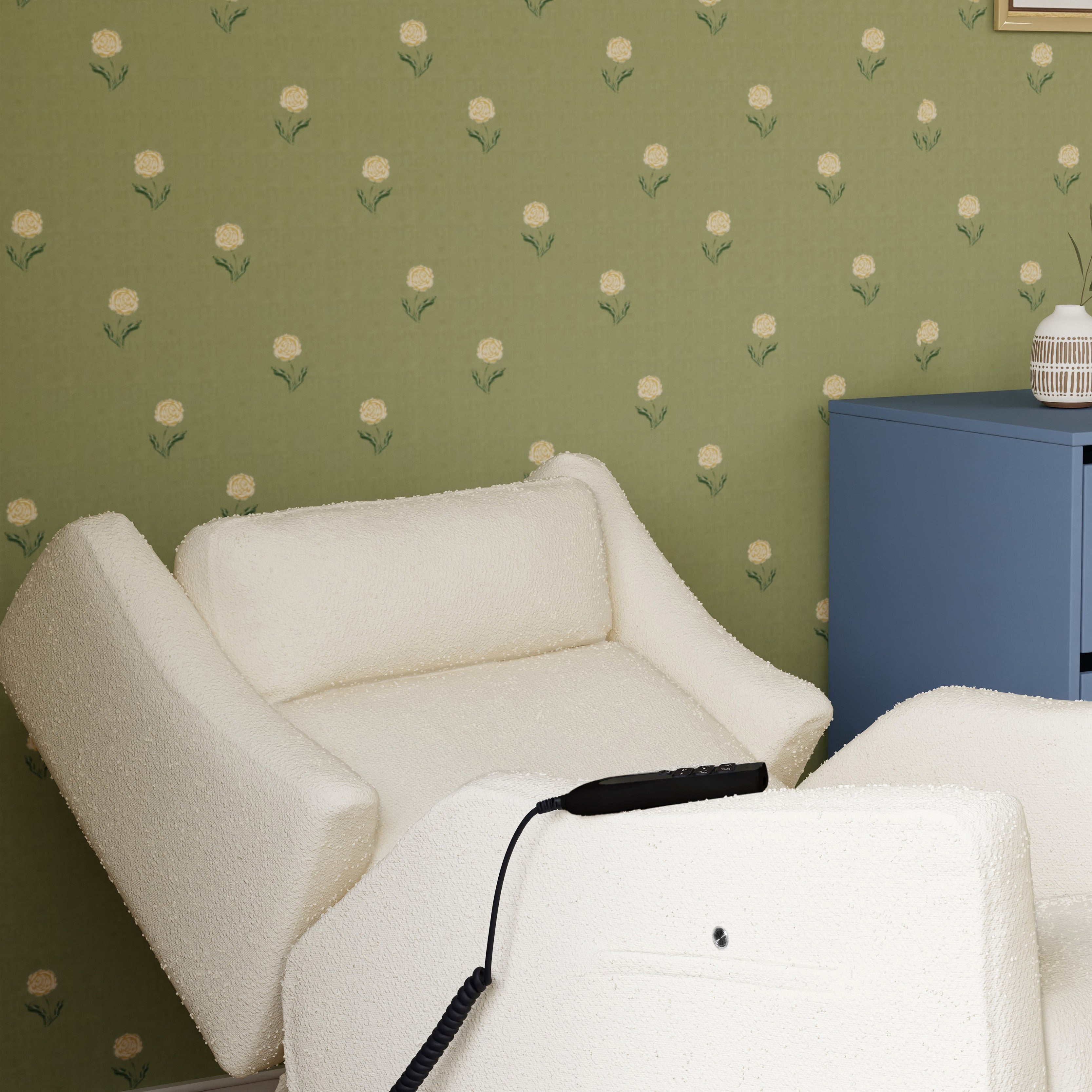 Deluxe Power Recliner and Swivel Glider with Heat and Massage