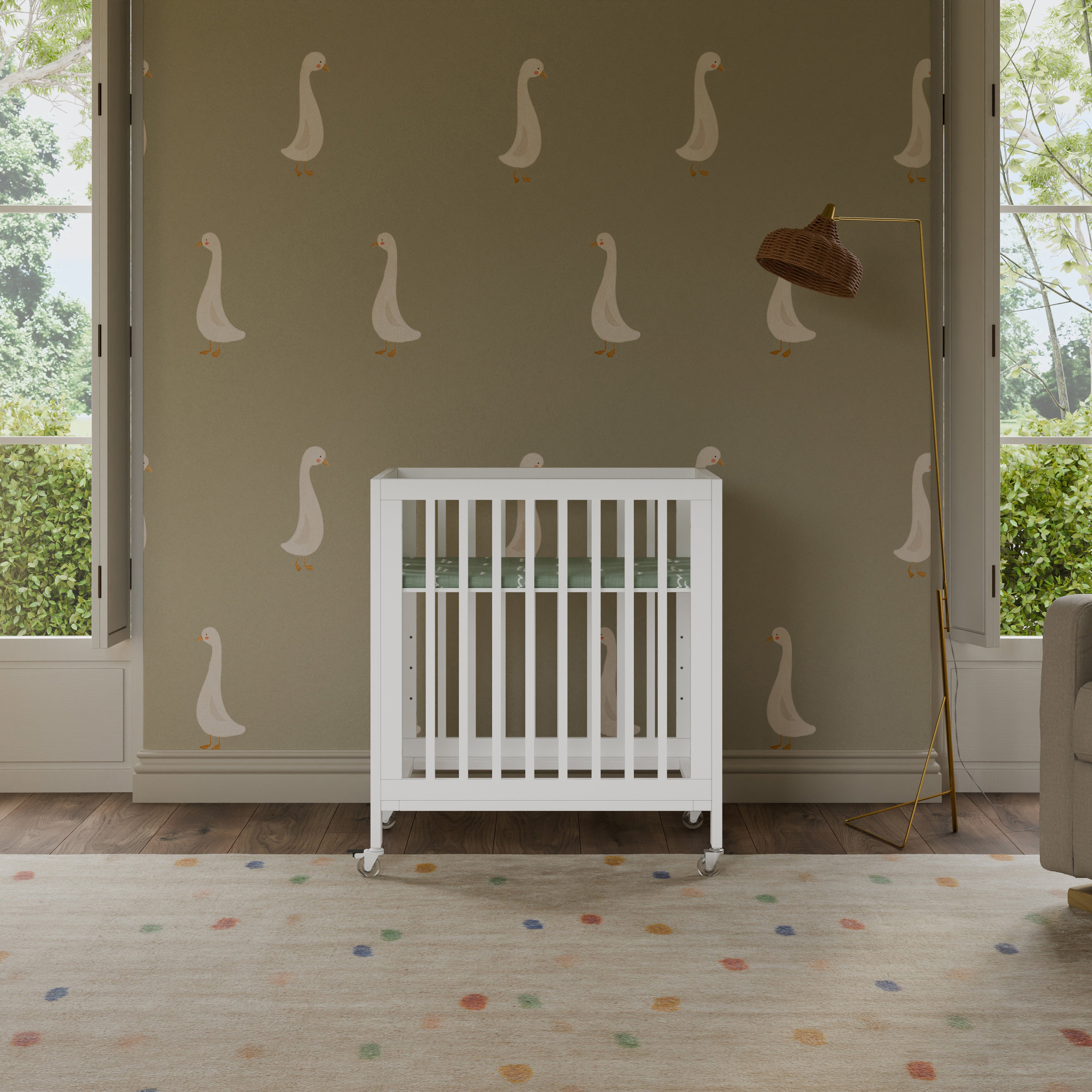 Rolli 9-in-1 Convertible All-Stages® Crib with Bassinet & Toddler Bed Conversion Kits