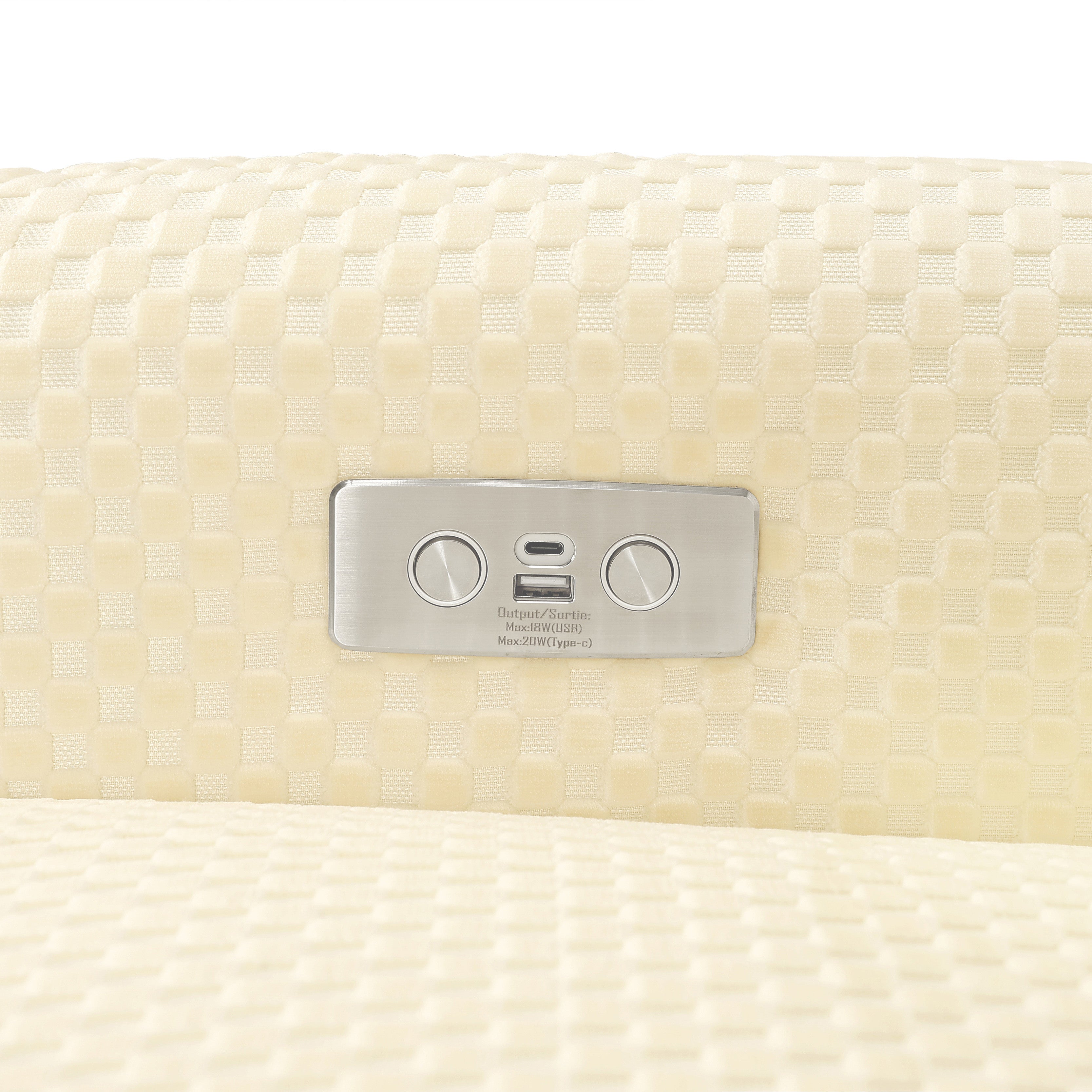 Arc Electronic Recliner and Swivel Glider in Velvet Checker with USB port