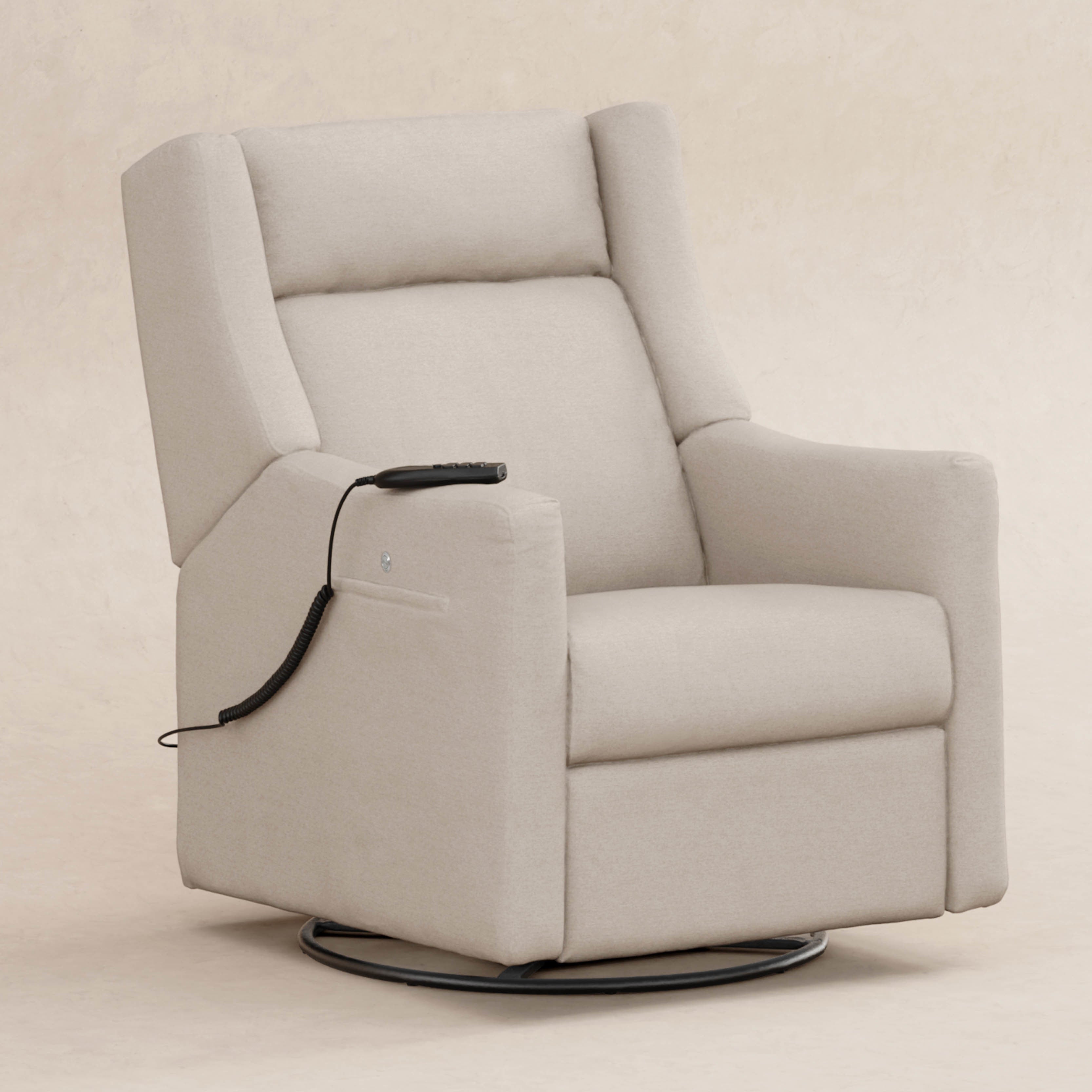 Deluxe Power Recliner and Swivel Glider with Heat and Massage
