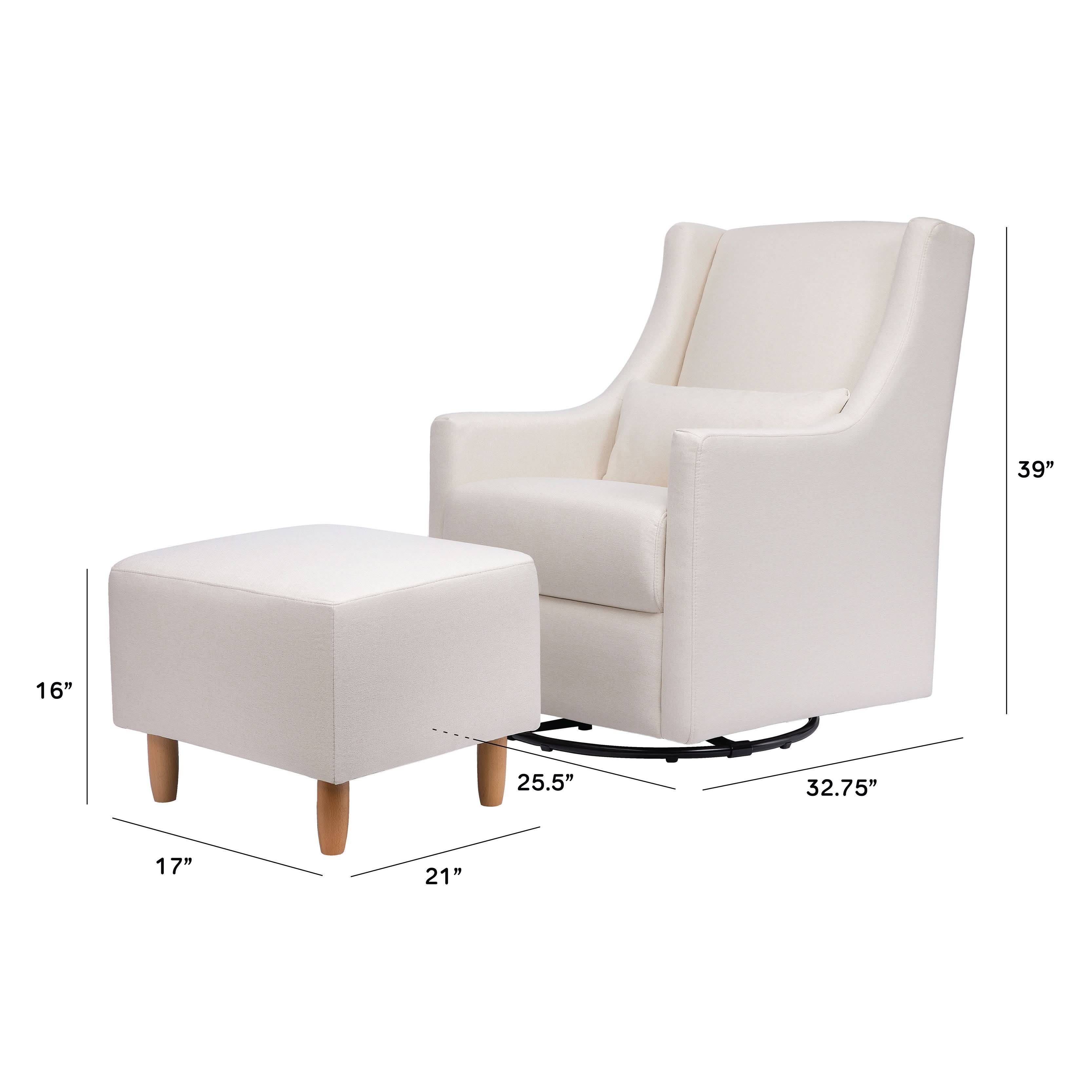 Swivel Glider and Ottoman in Eco-Performance Fabric | Water Repellent & Stain Resistant