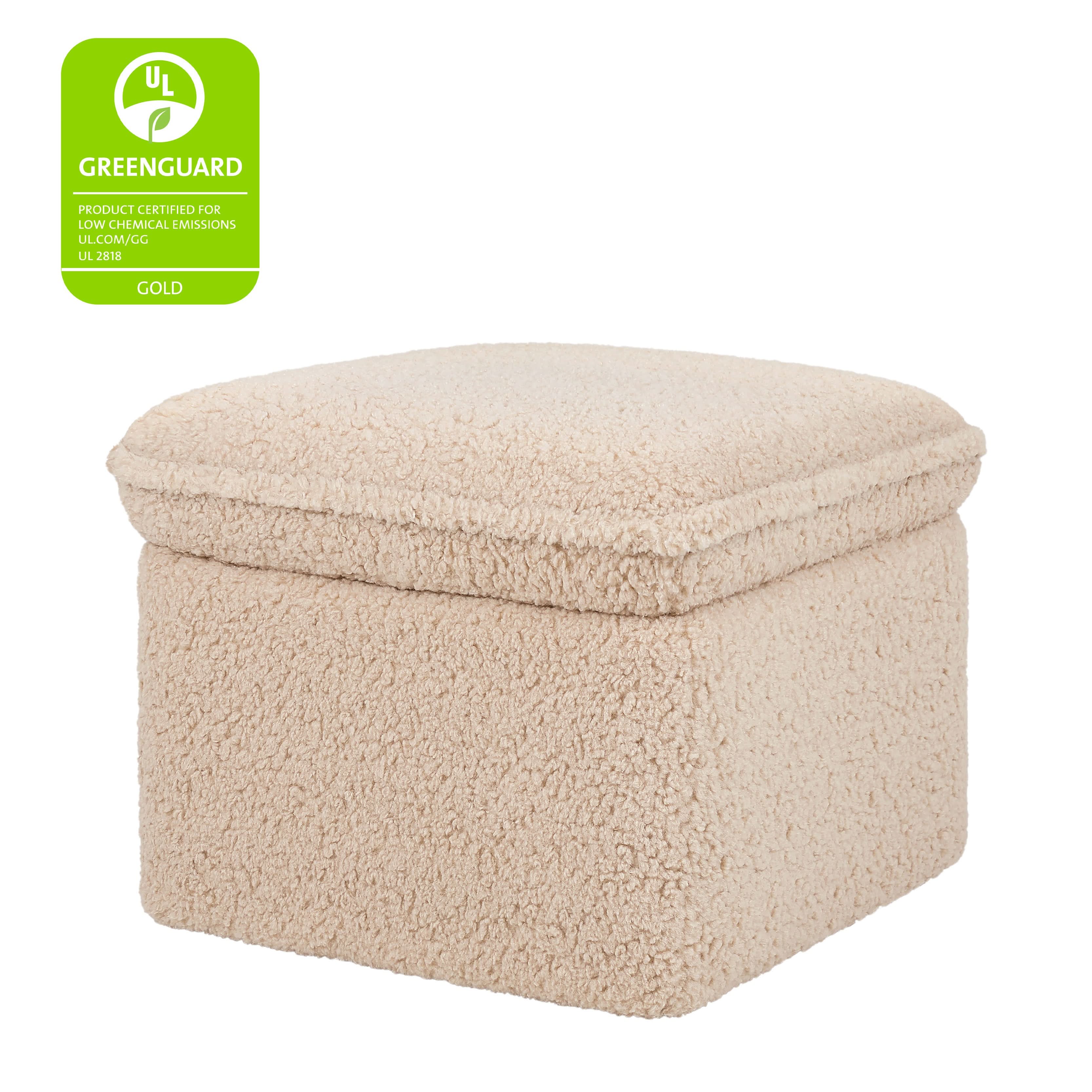 Cali Storage Ottoman in Shearling