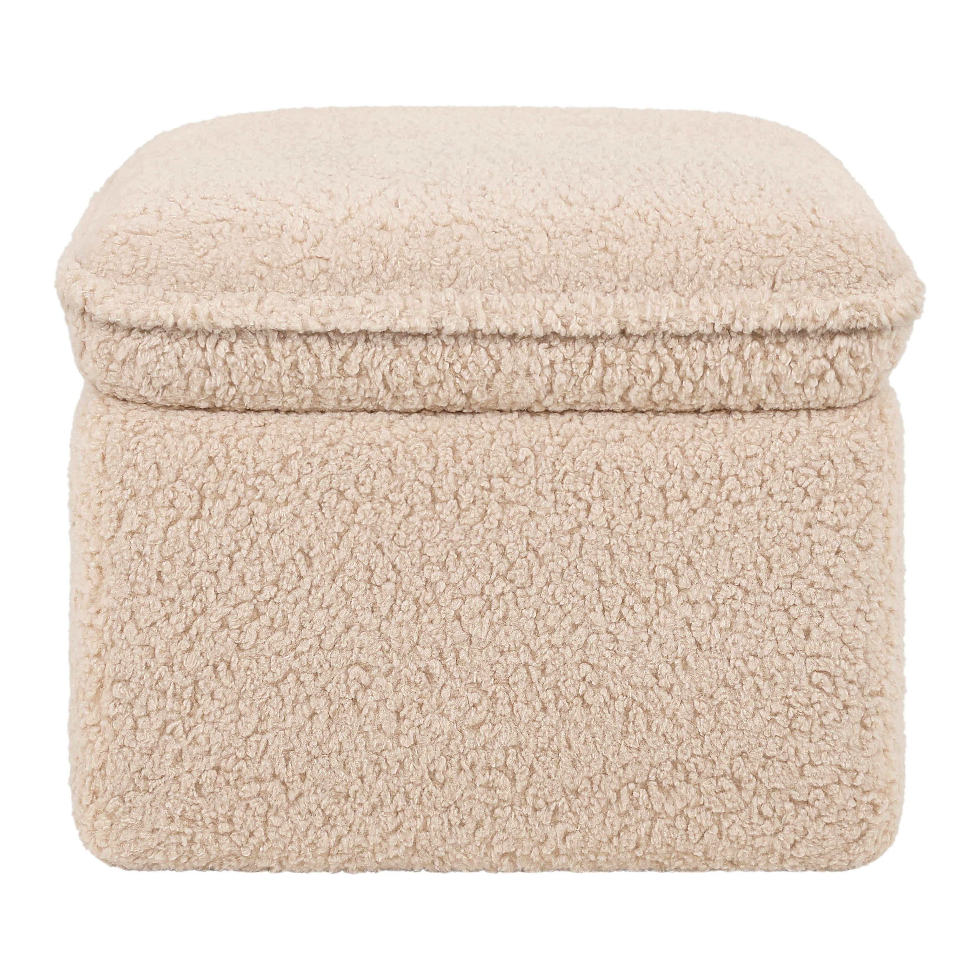 Cali Storage Ottoman in Shearling