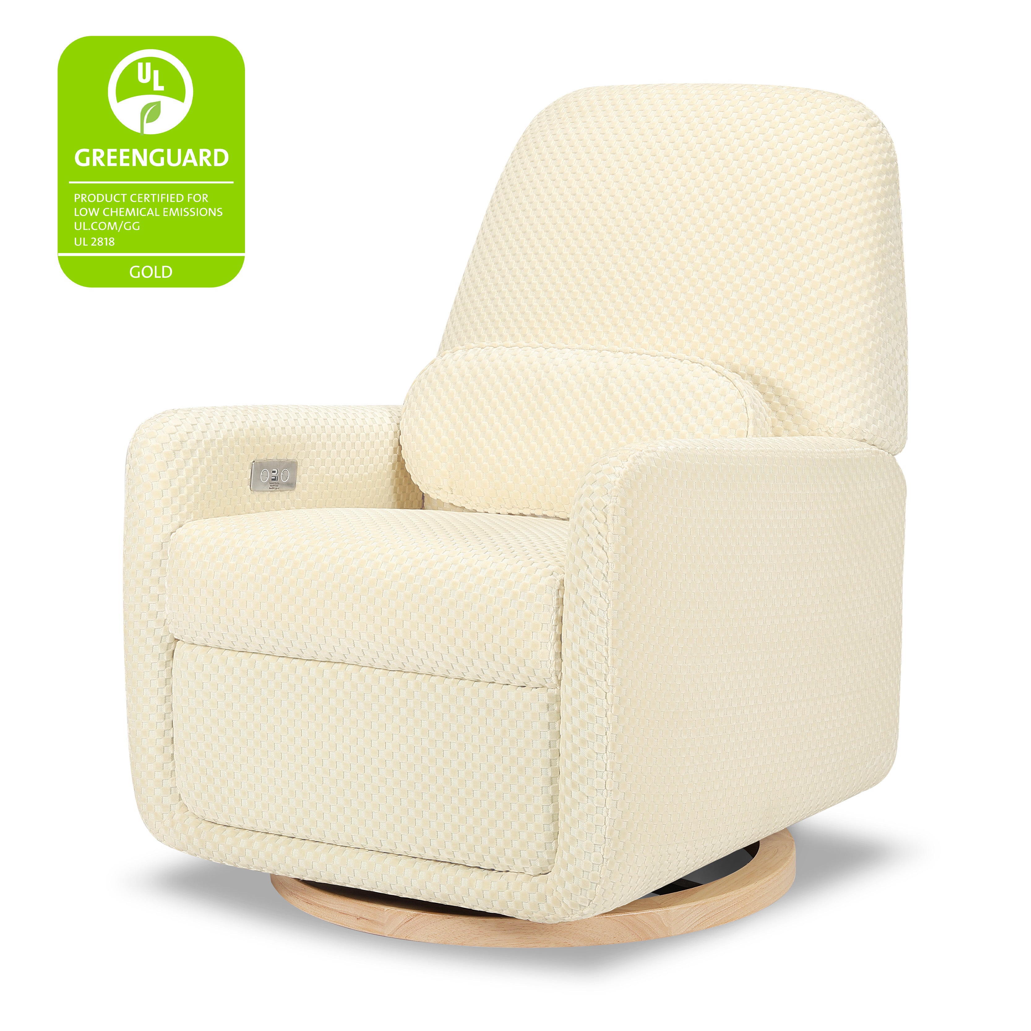 Arc Electronic Recliner and Swivel Glider in Velvet Checker with USB port