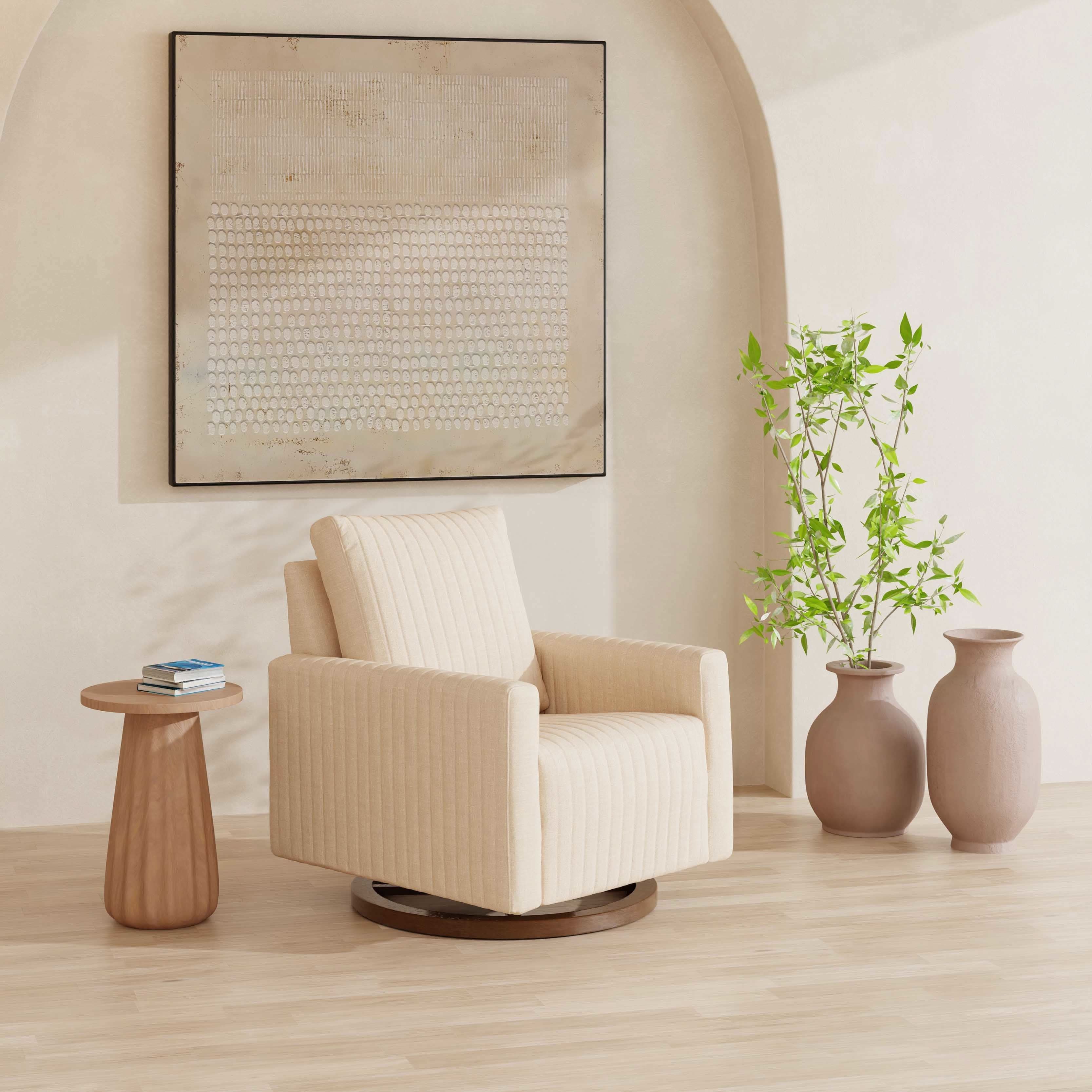 Channeled Swivel Glider in Eco-Performance Fabric | Water Repellent & Stain Resistant