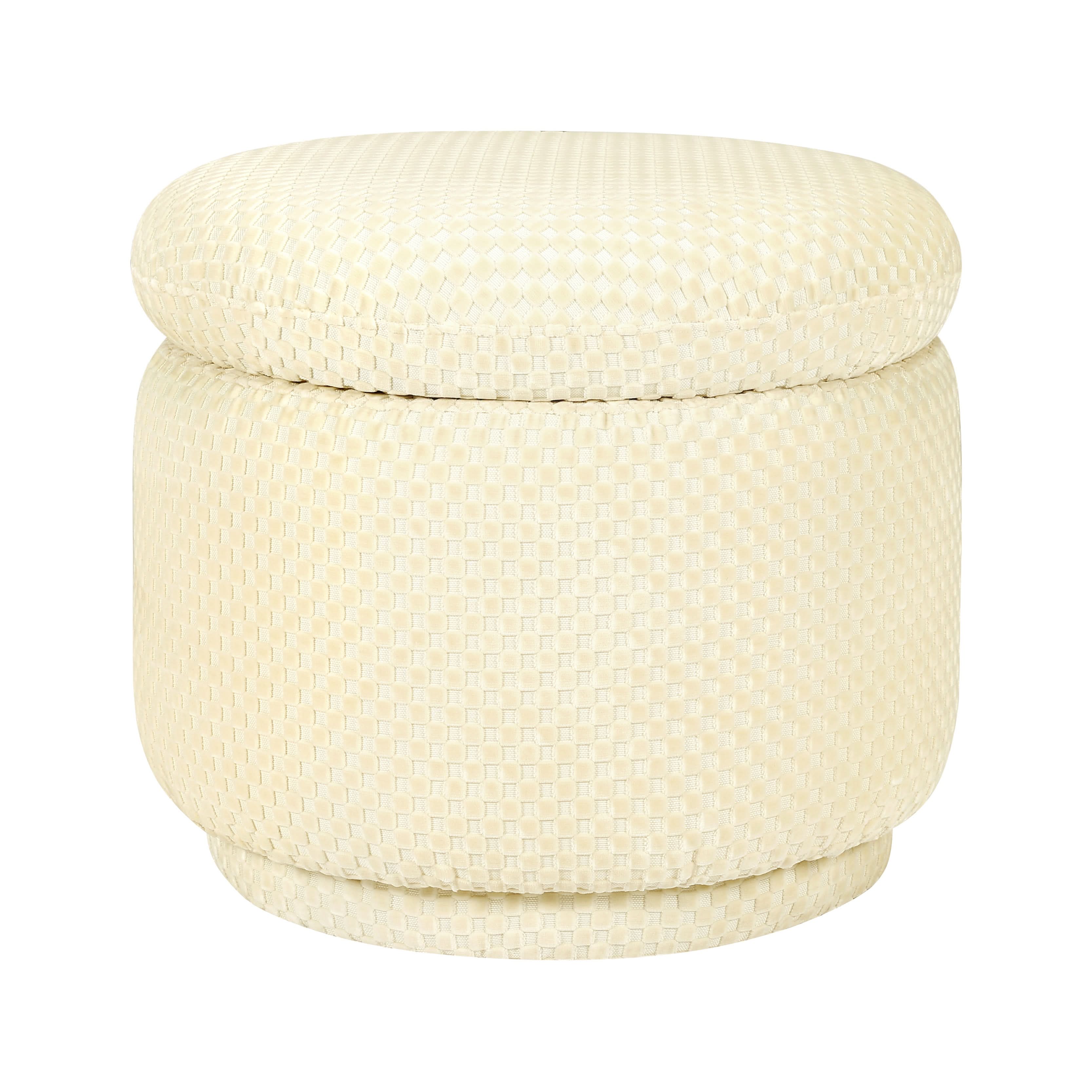 Enoki Storage Ottoman in Velvet Checker