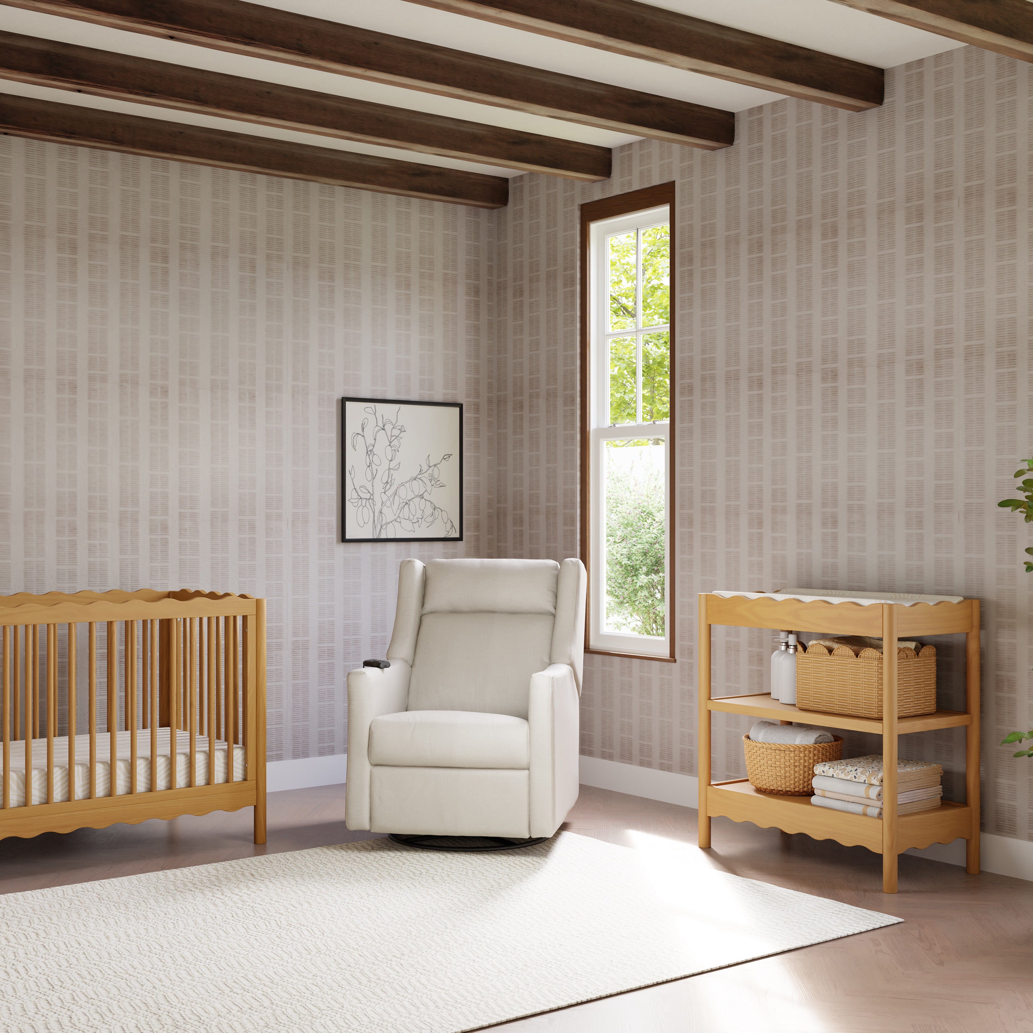 Deluxe Power Recliner and Swivel Glider with Heat and Massage