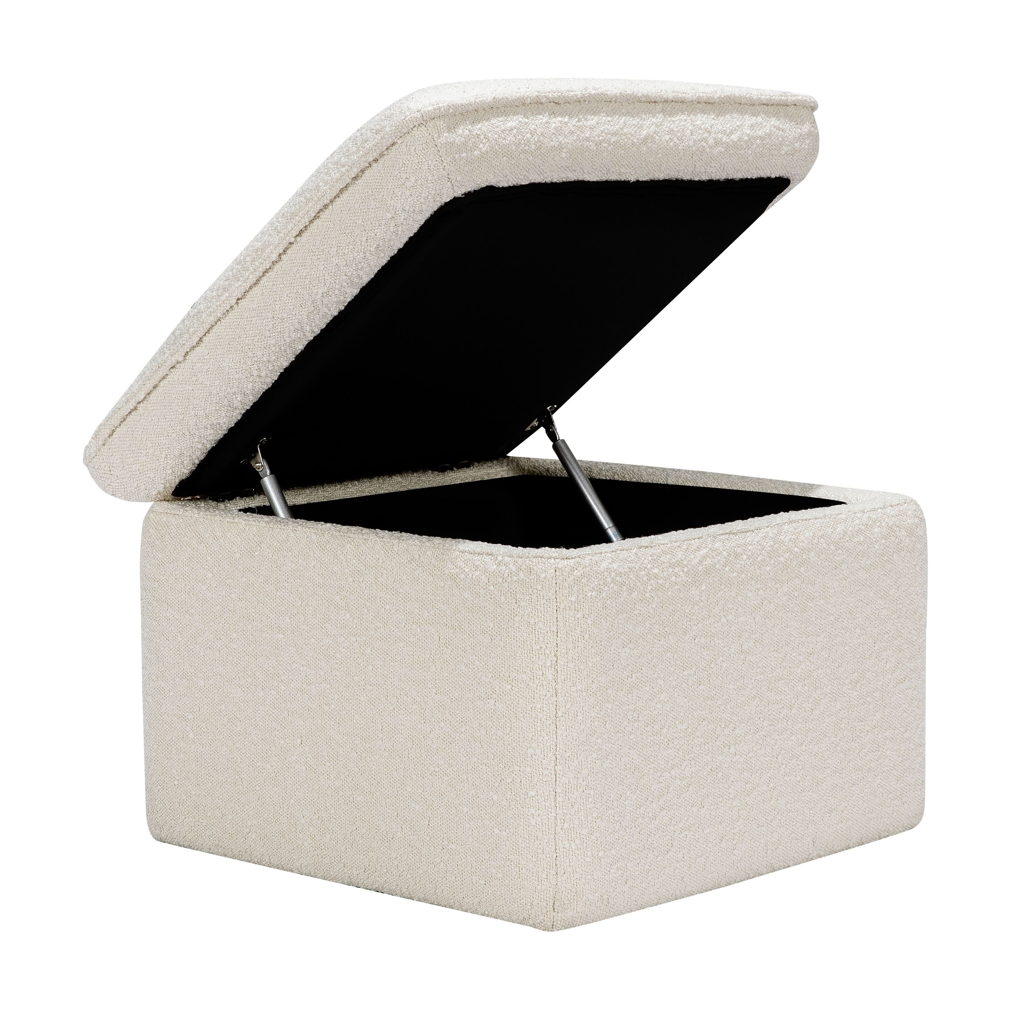 Storage Ottoman in Boucle