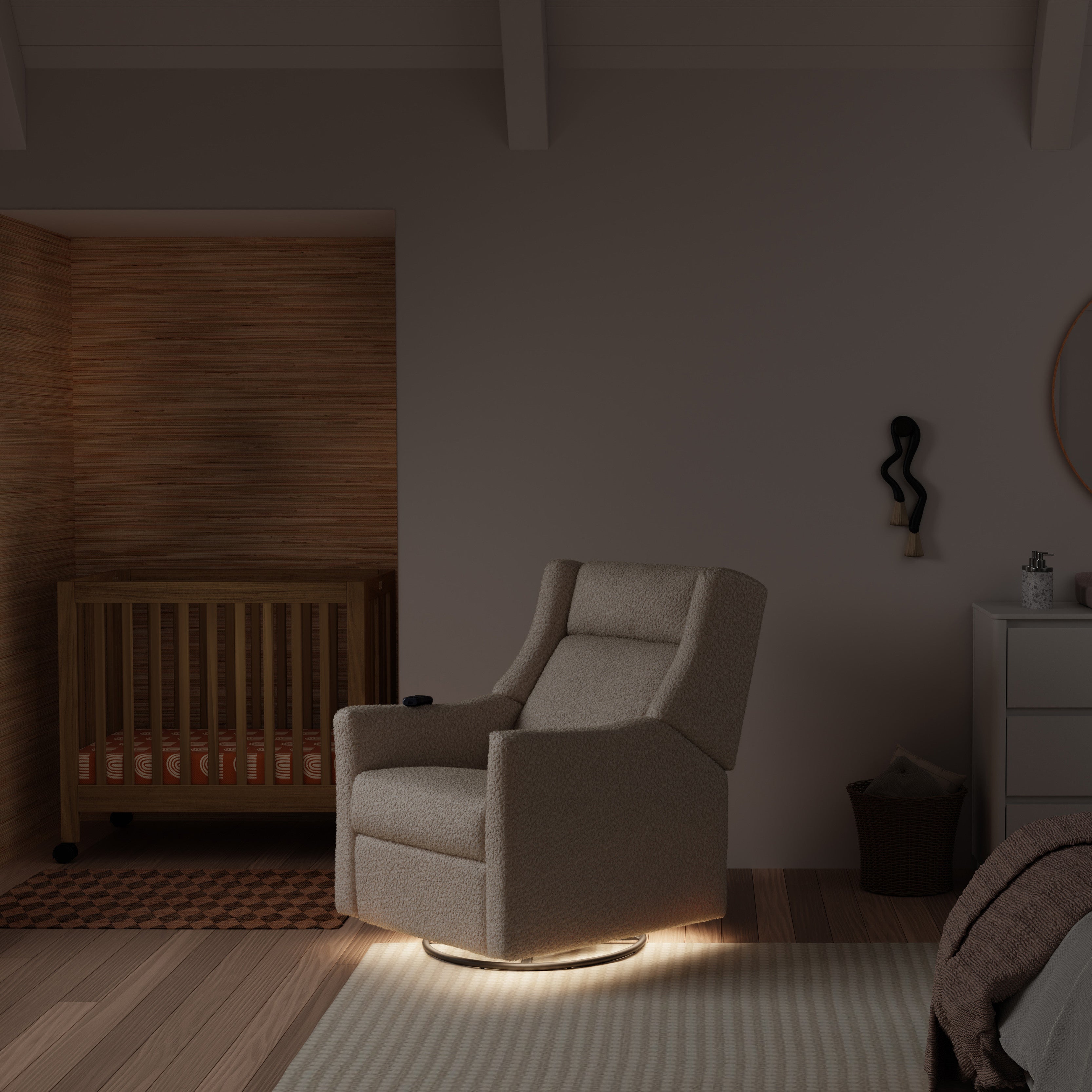 Deluxe Power Recliner and Swivel Glider with Heat and Massage