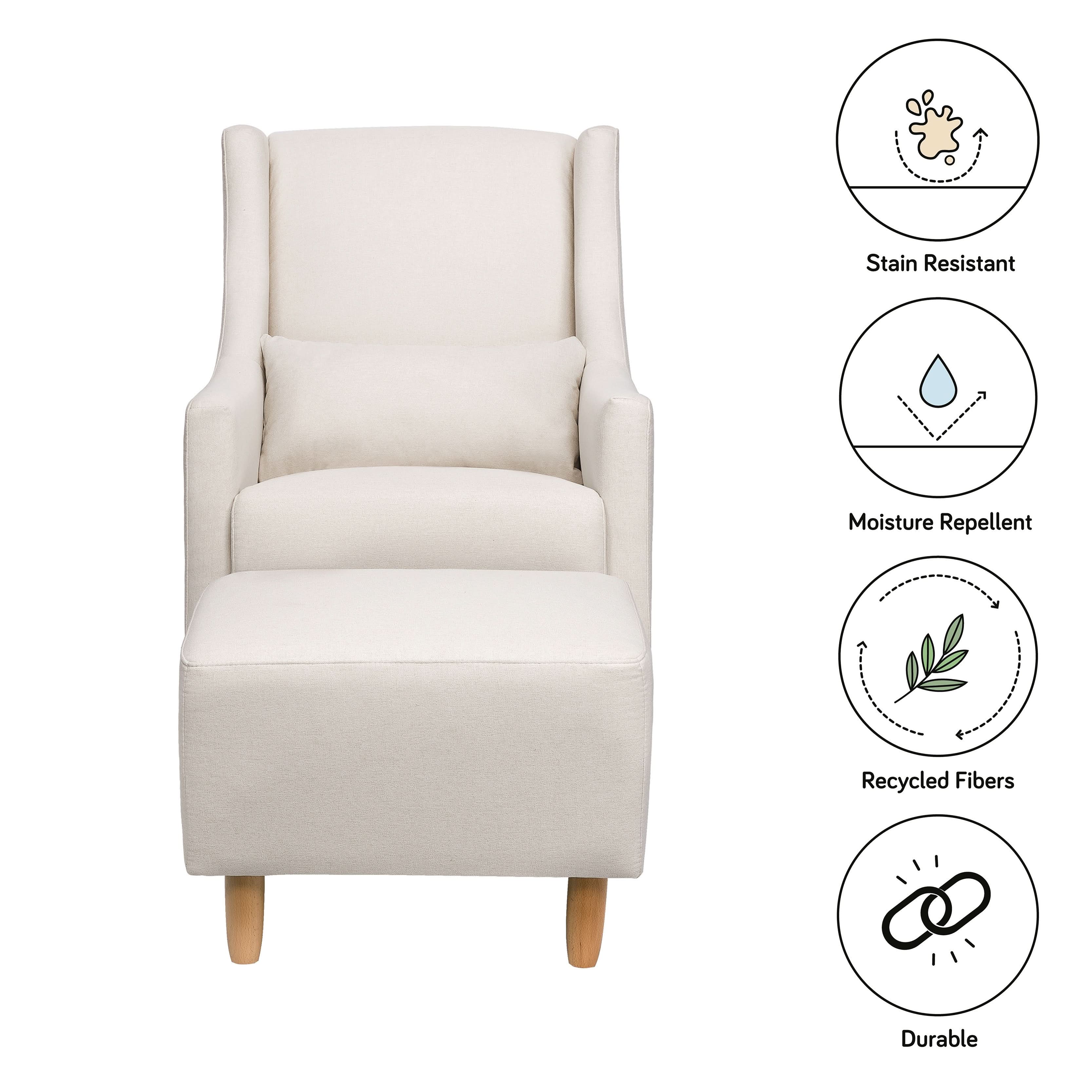 Swivel Glider and Ottoman in Eco-Performance Fabric | Water Repellent & Stain Resistant