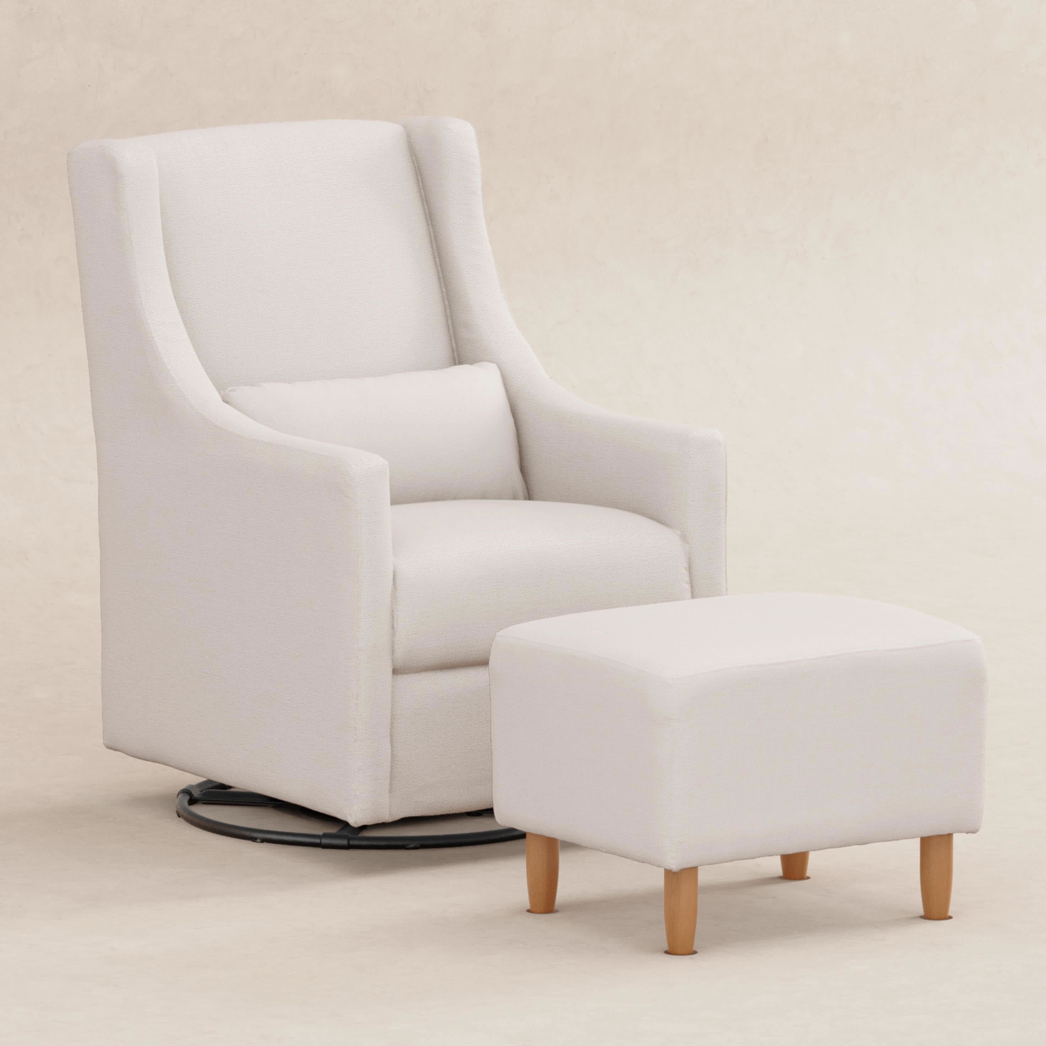 Swivel Glider and Ottoman in Eco-Performance Fabric | Water Repellent & Stain Resistant