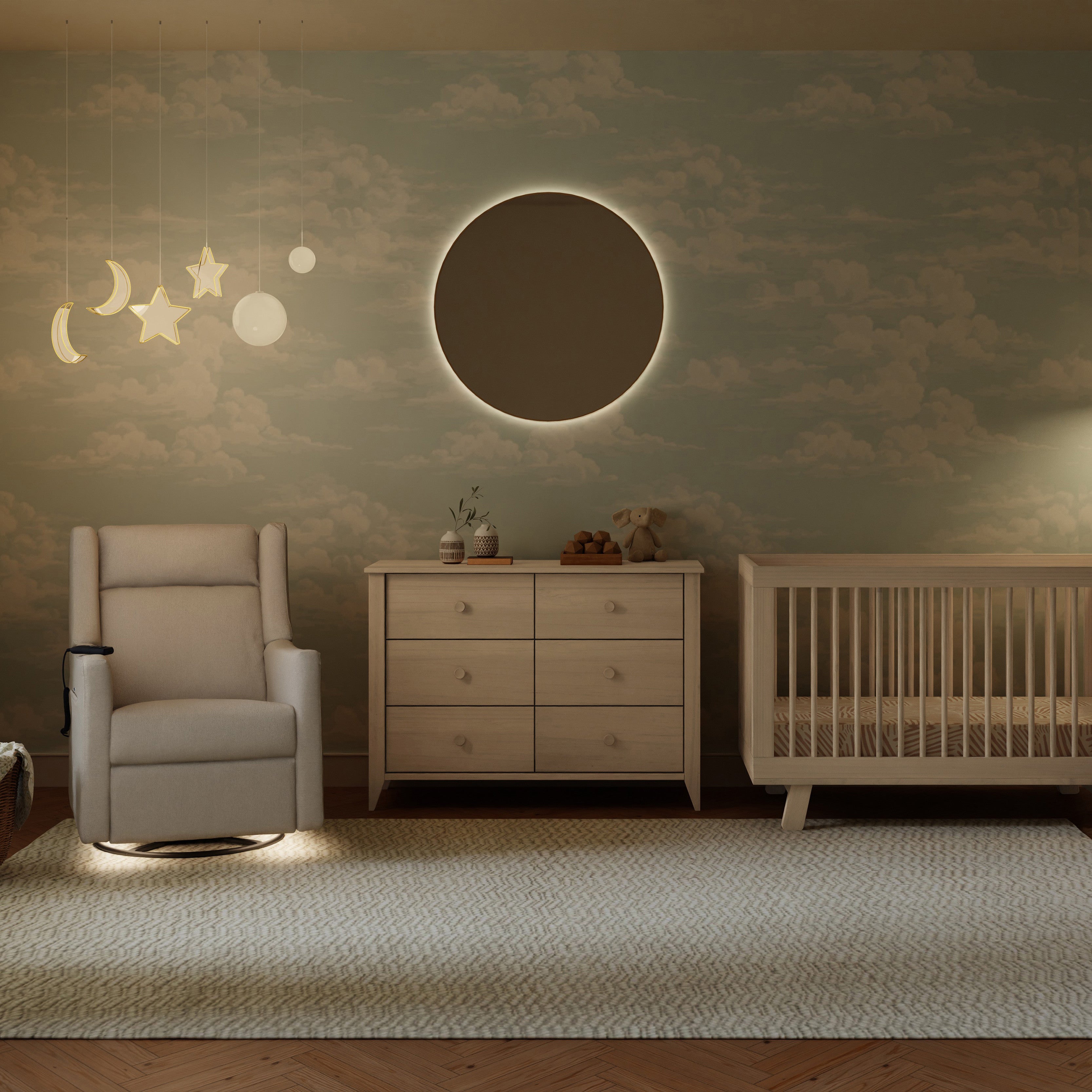 Deluxe Power Recliner and Swivel Glider with Heat and Massage