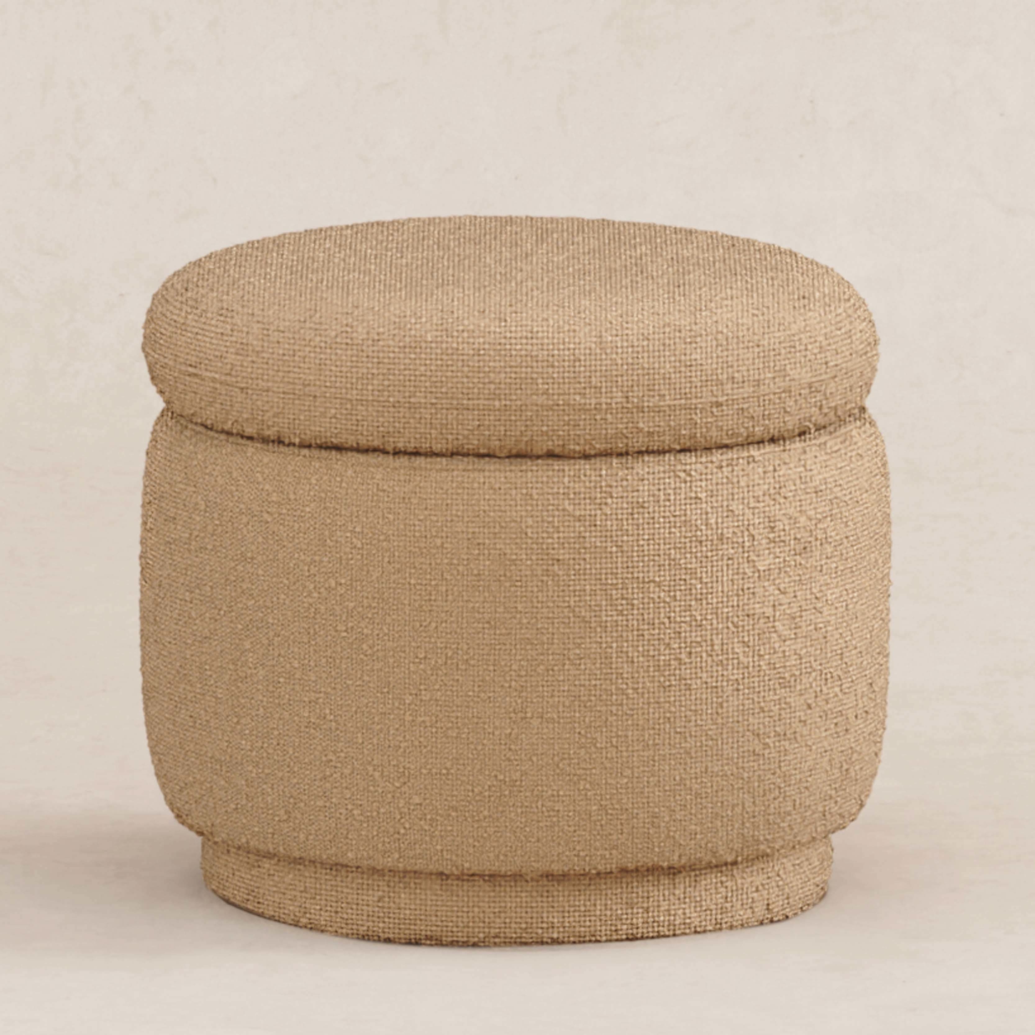 Storage Ottoman in Boucle
