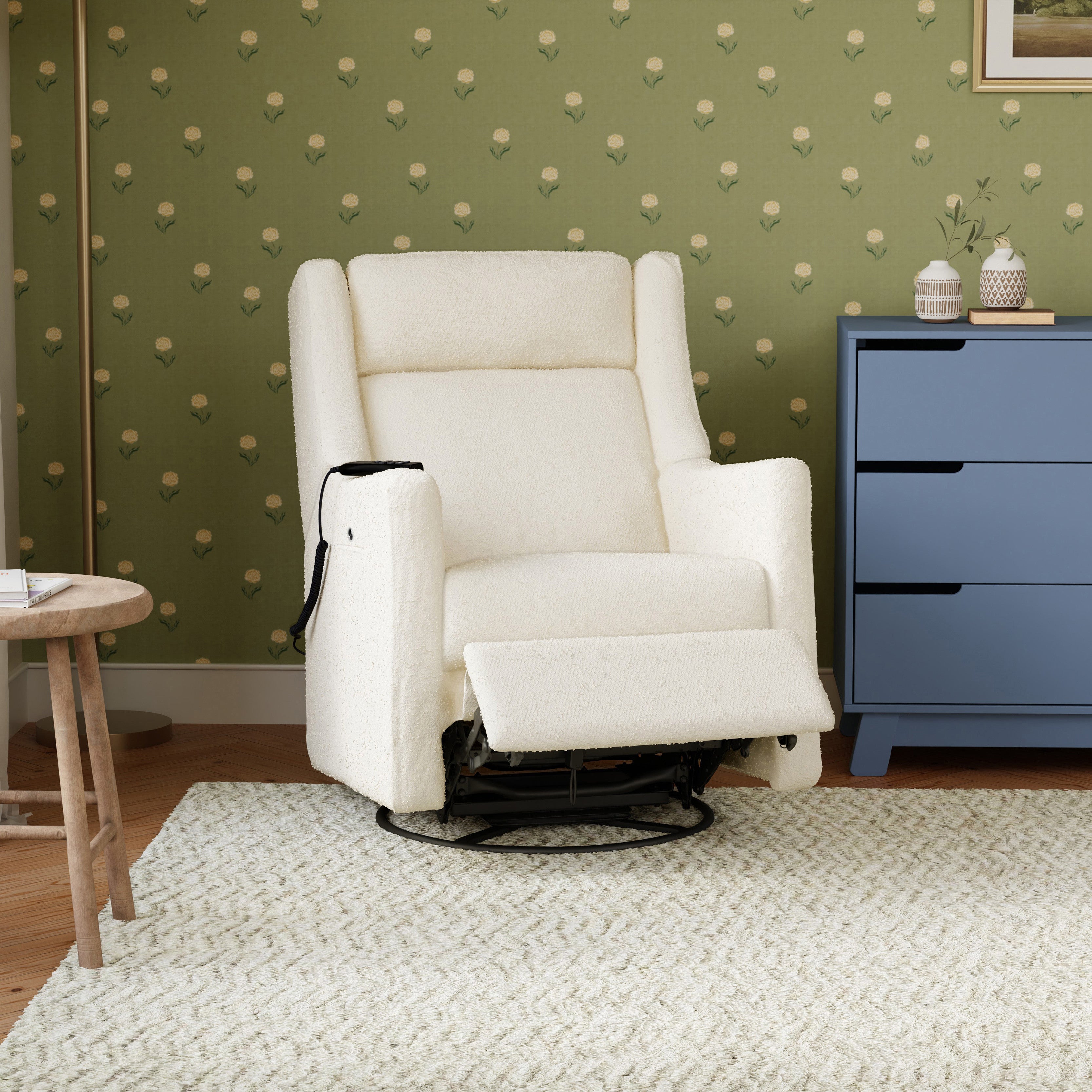 Deluxe Power Recliner and Swivel Glider with Heat and Massage