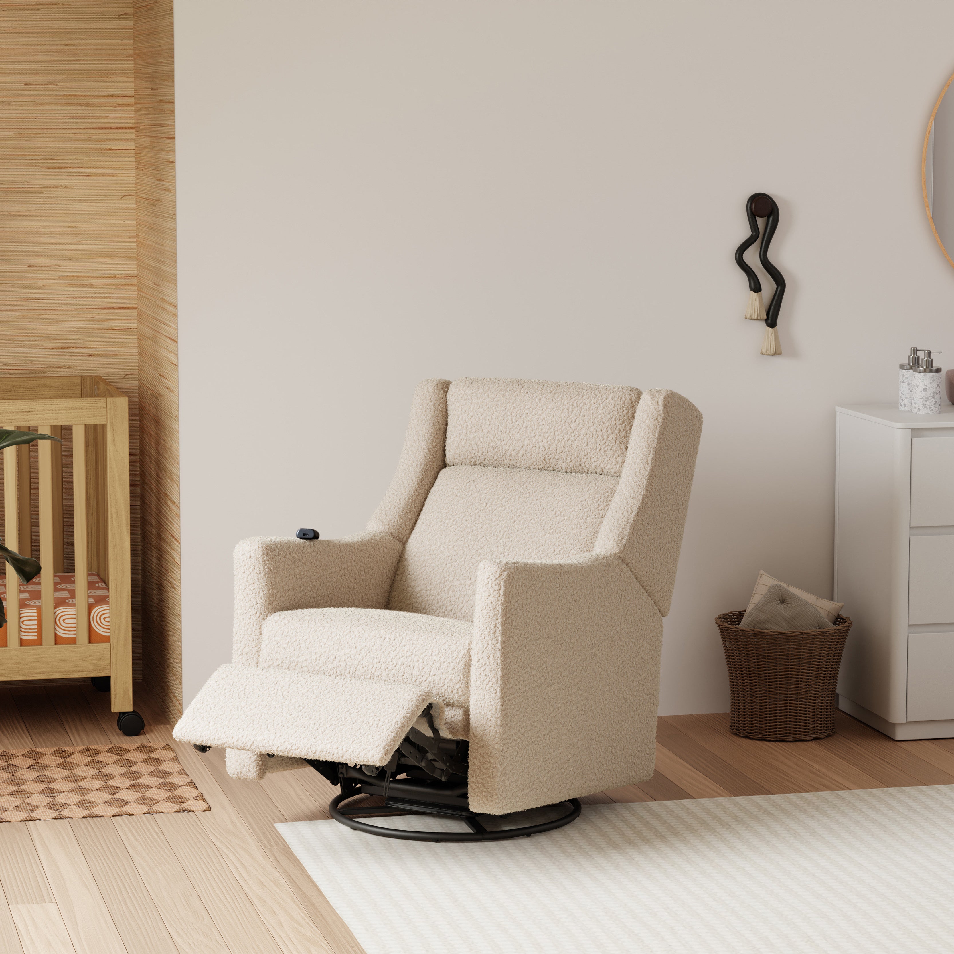 Deluxe Power Recliner and Swivel Glider with Heat and Massage