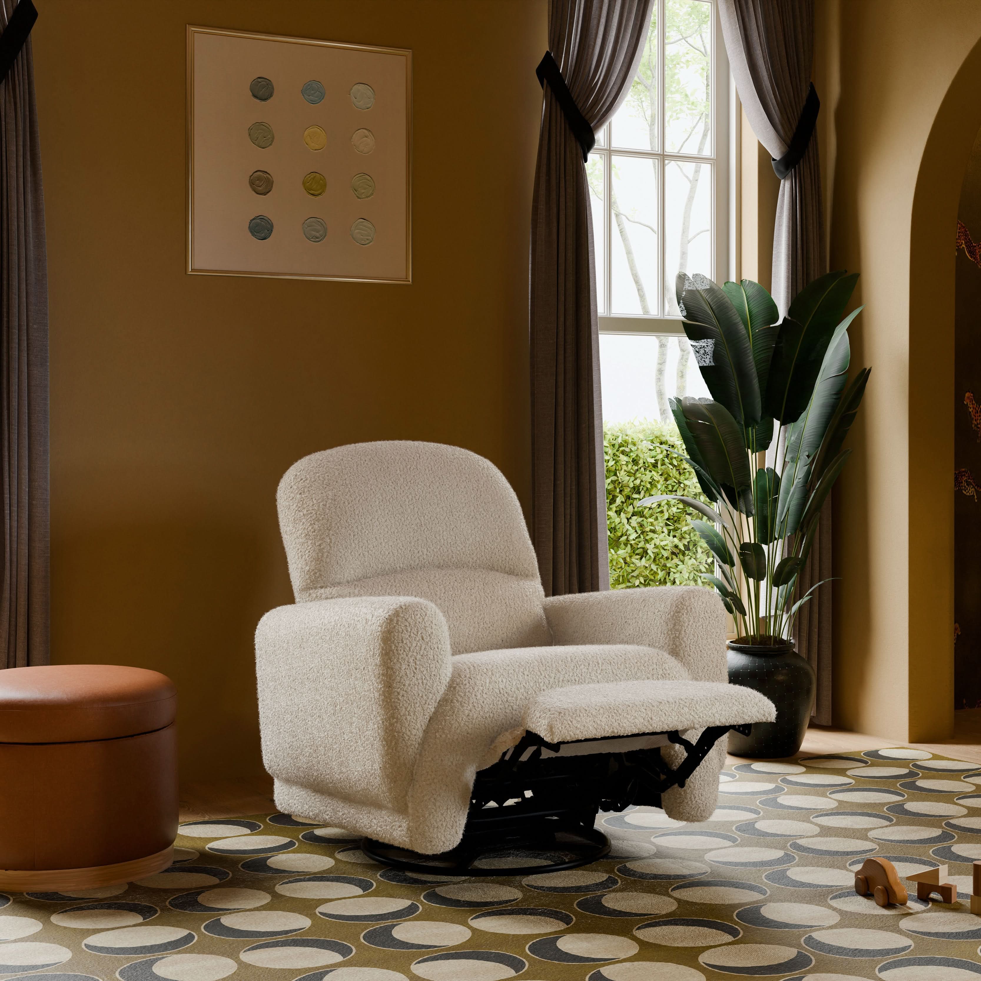Rainbow Recliner and Swivel Glider in Teddy Loop