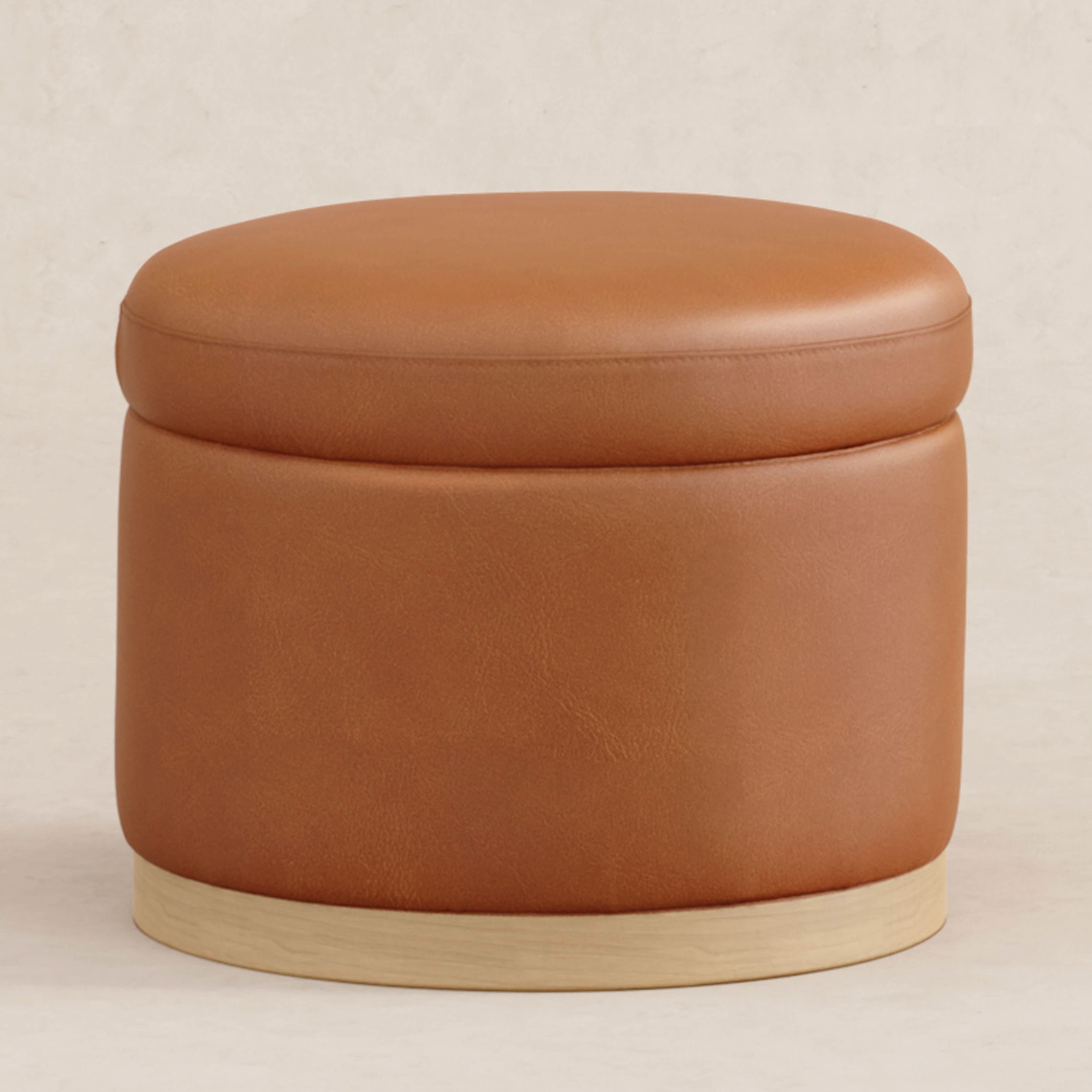 Storage Ottoman in Vegan Leather