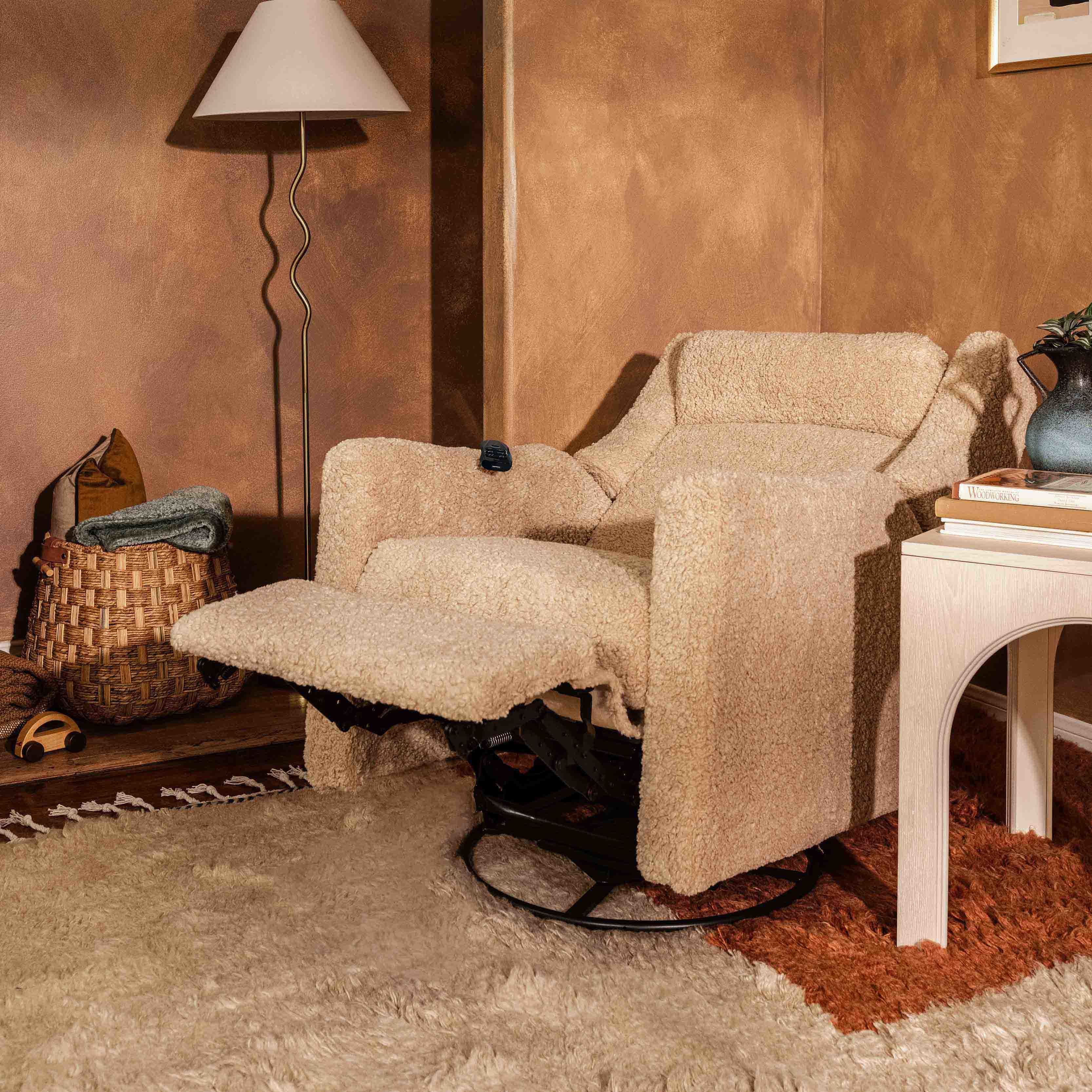 Deluxe Power Recliner and Swivel Glider with Heat and Massage