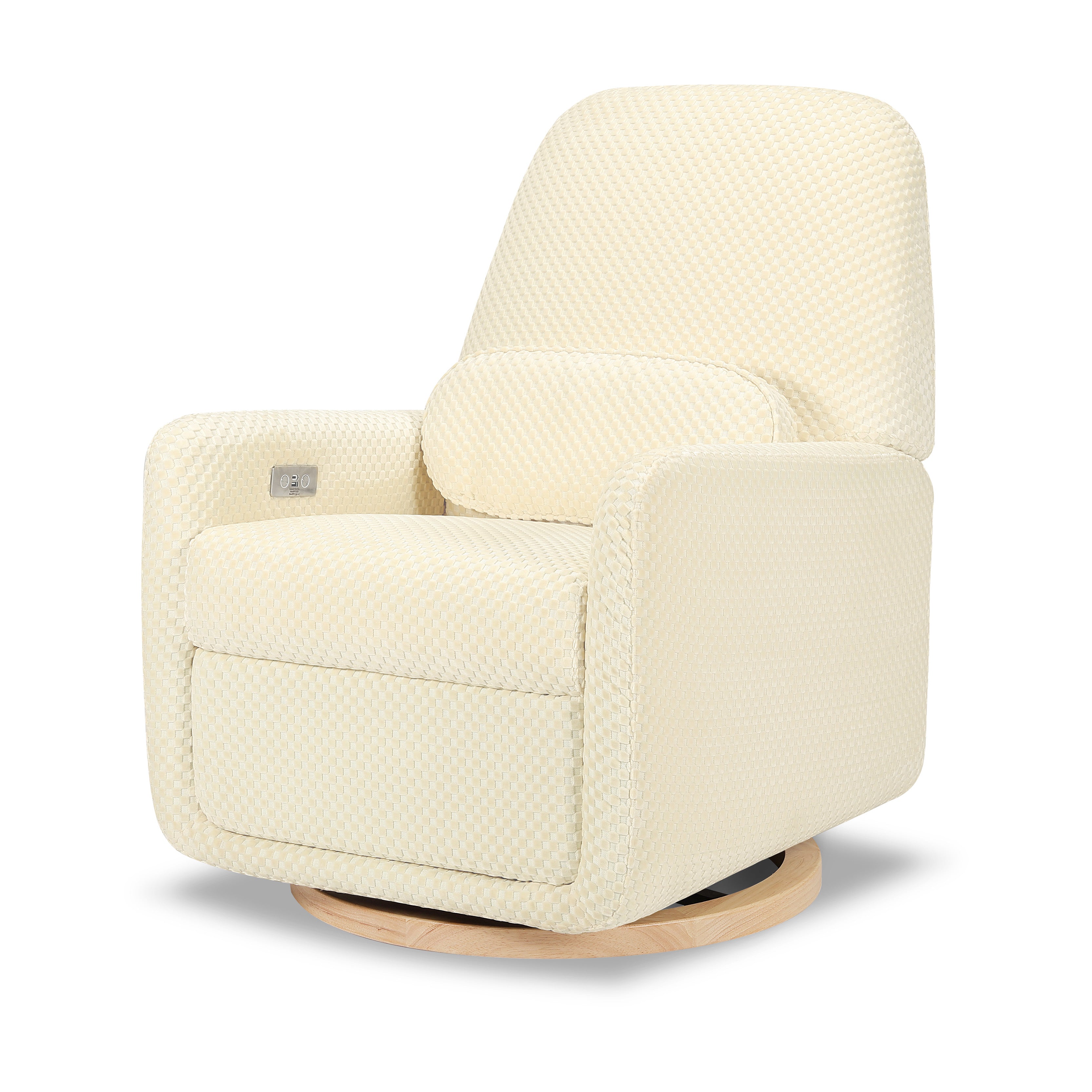 Arc Electronic Recliner and Swivel Glider in Velvet Checker with USB port