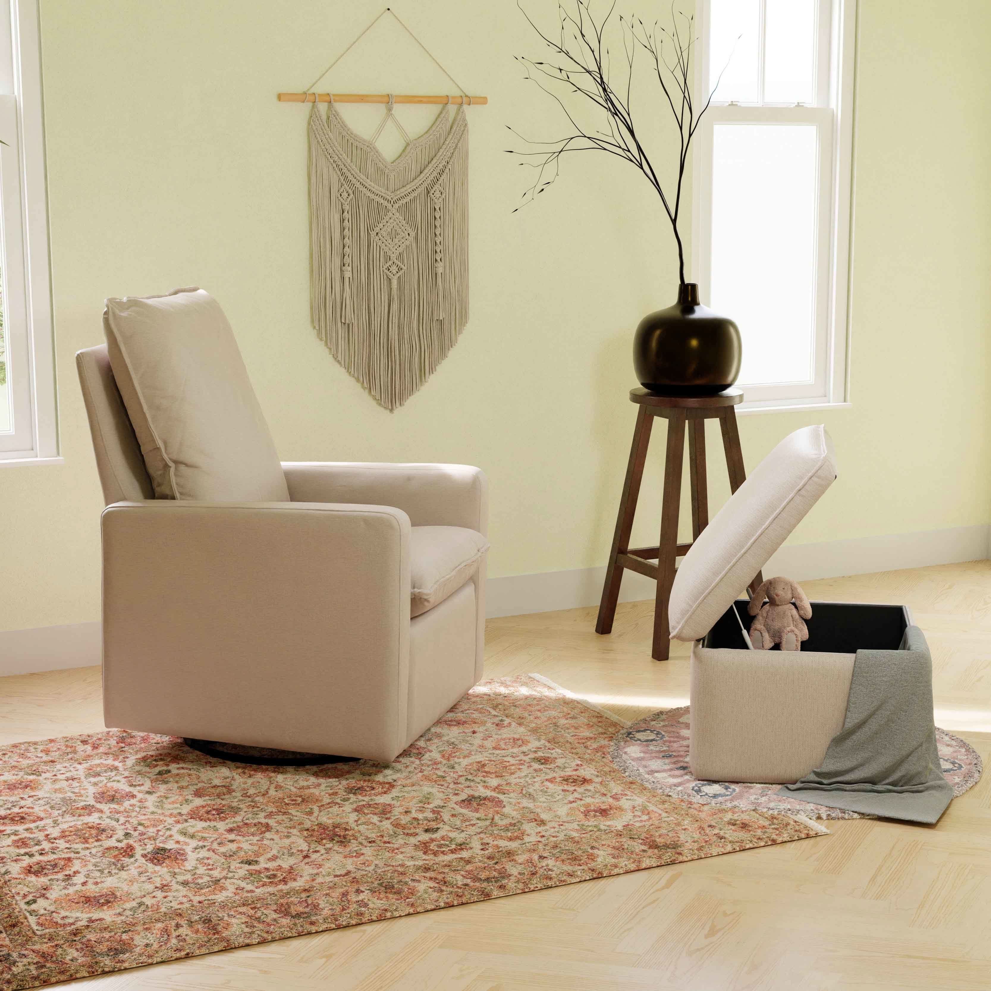 Storage Ottoman in Eco-Performance Fabric | Water Repellent & Stain Resistant