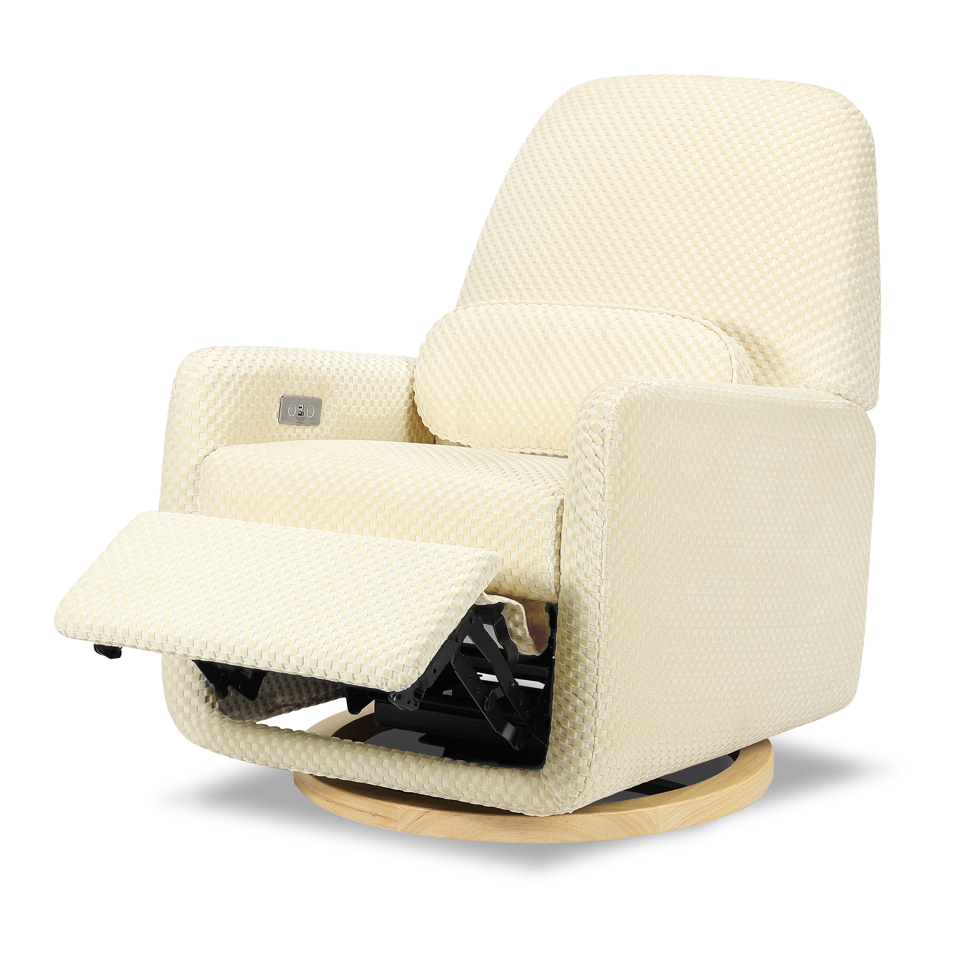 Arc Electronic Recliner and Swivel Glider in Velvet Checker with USB port