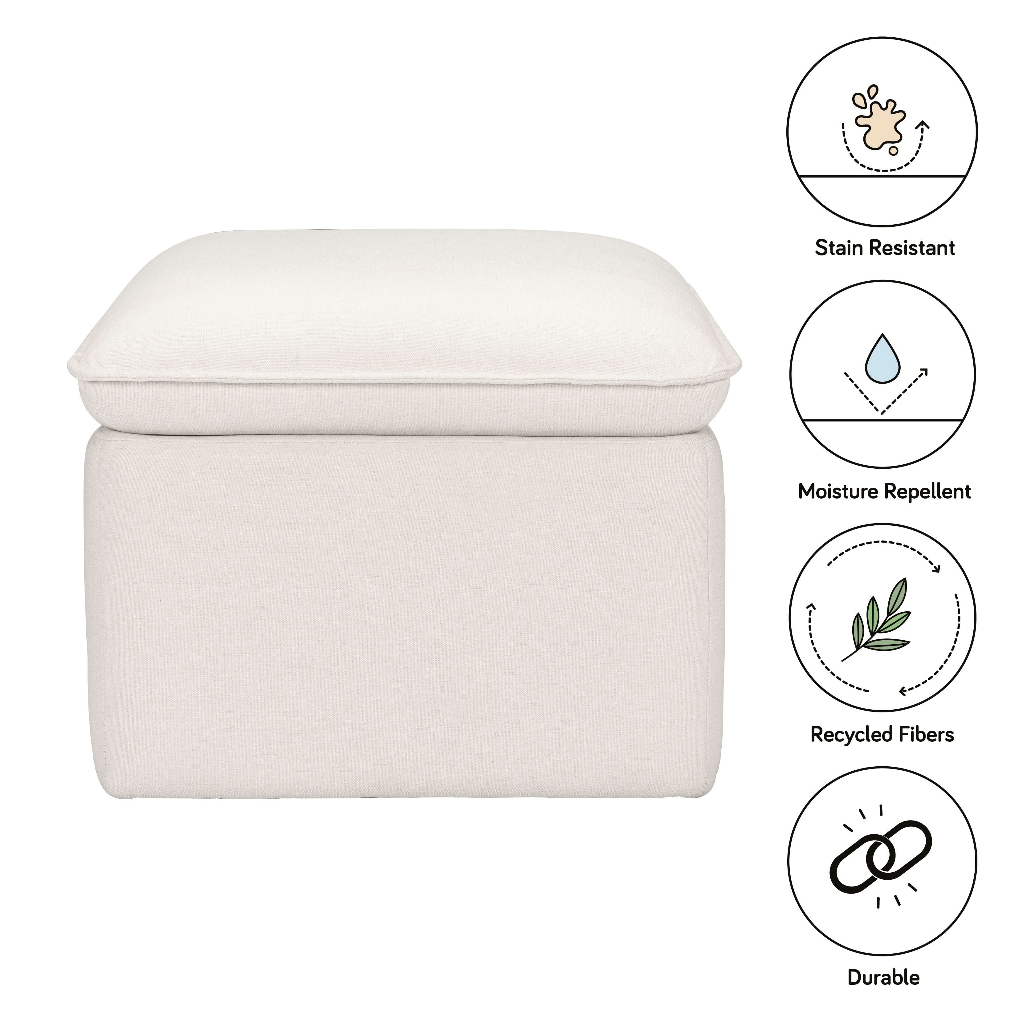 Storage Ottoman in Eco-Performance Fabric | Water Repellent & Stain Resistant
