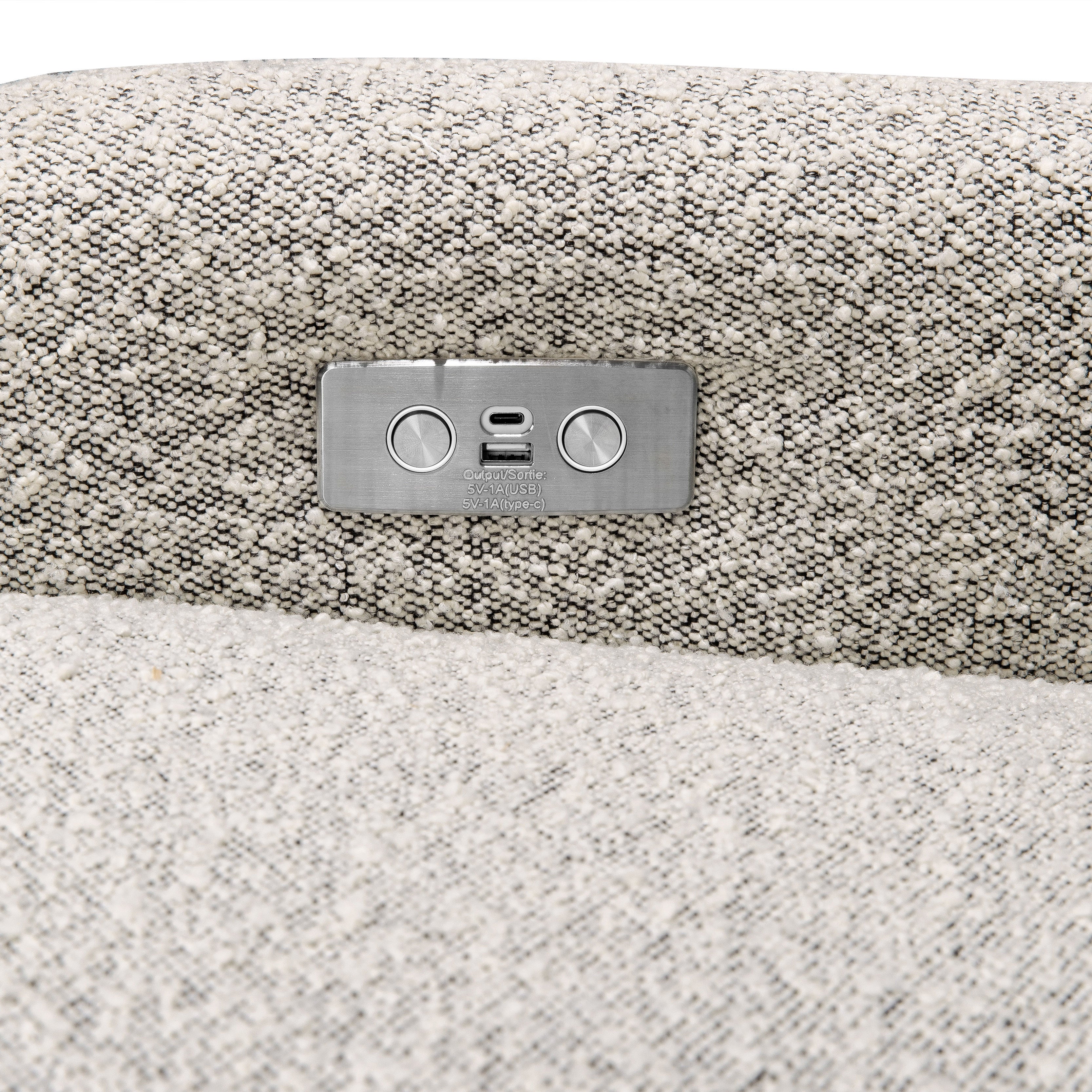 Arc Electronic Recliner and Swivel Glider in Boucle with USB port