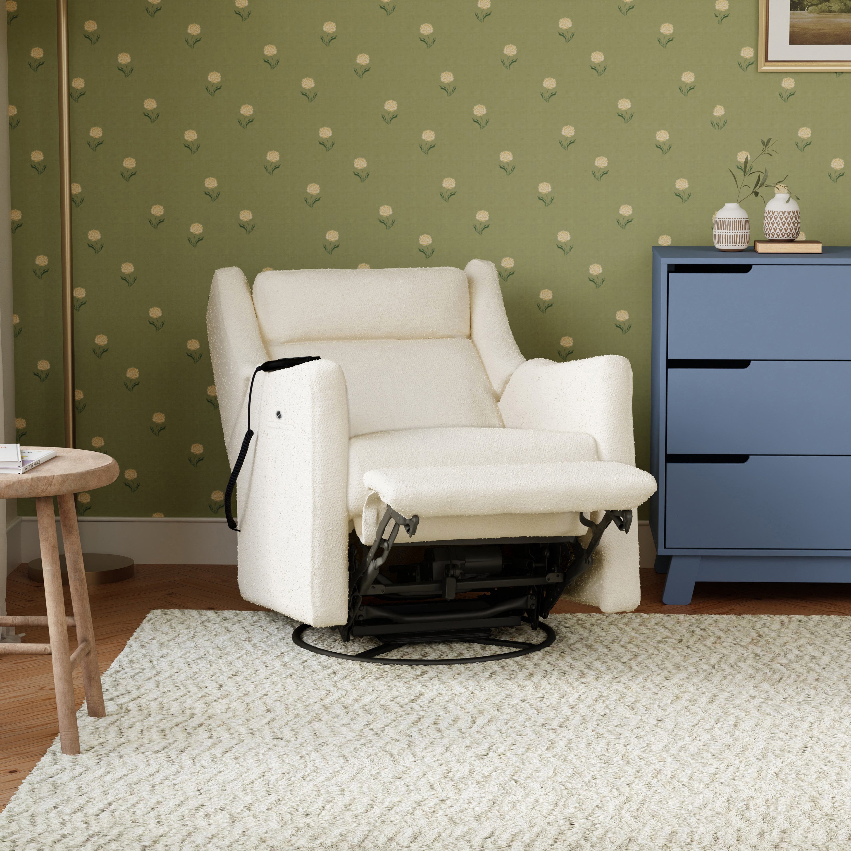 Deluxe Power Recliner and Swivel Glider with Heat and Massage