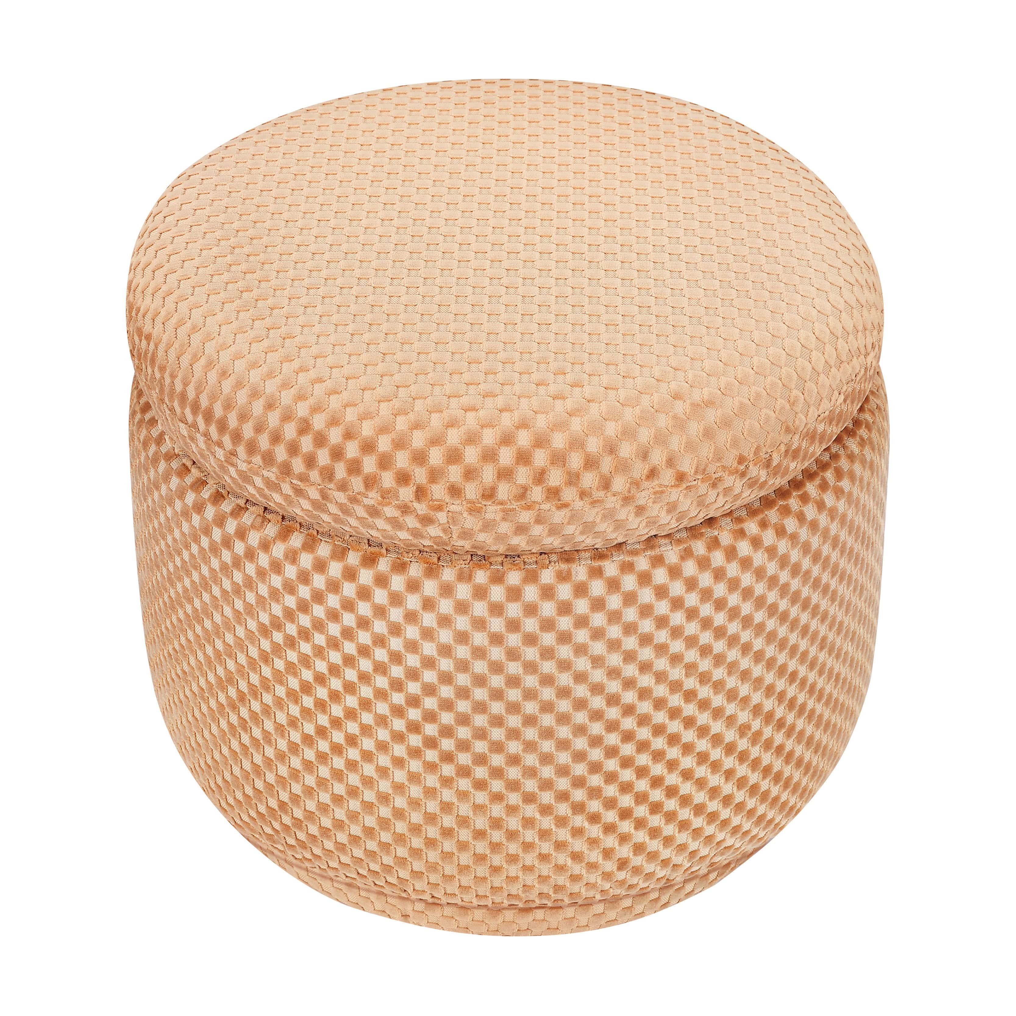 Enoki Storage Ottoman in Velvet Checker