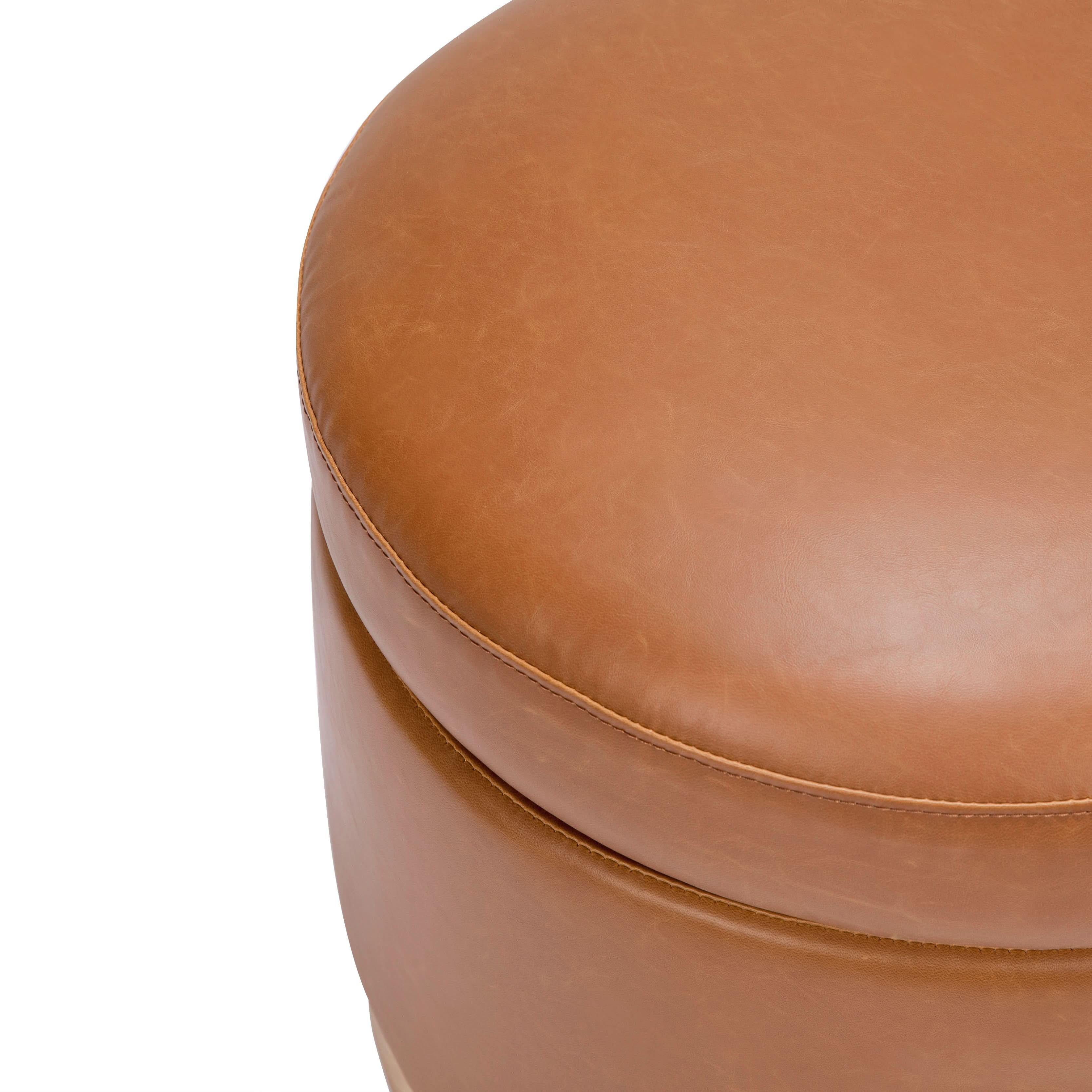 Storage Ottoman in Vegan Leather