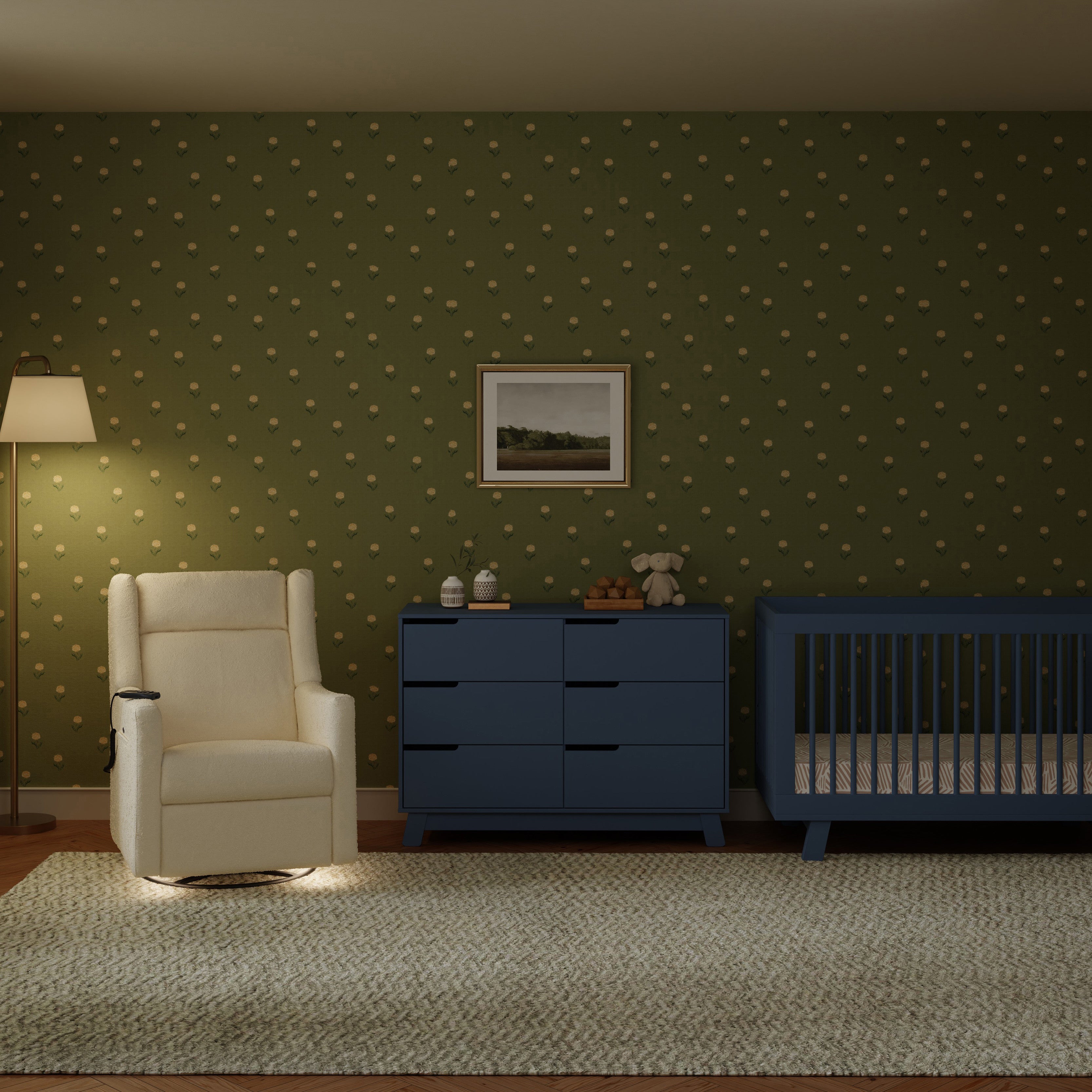 Deluxe Power Recliner and Swivel Glider with Heat and Massage