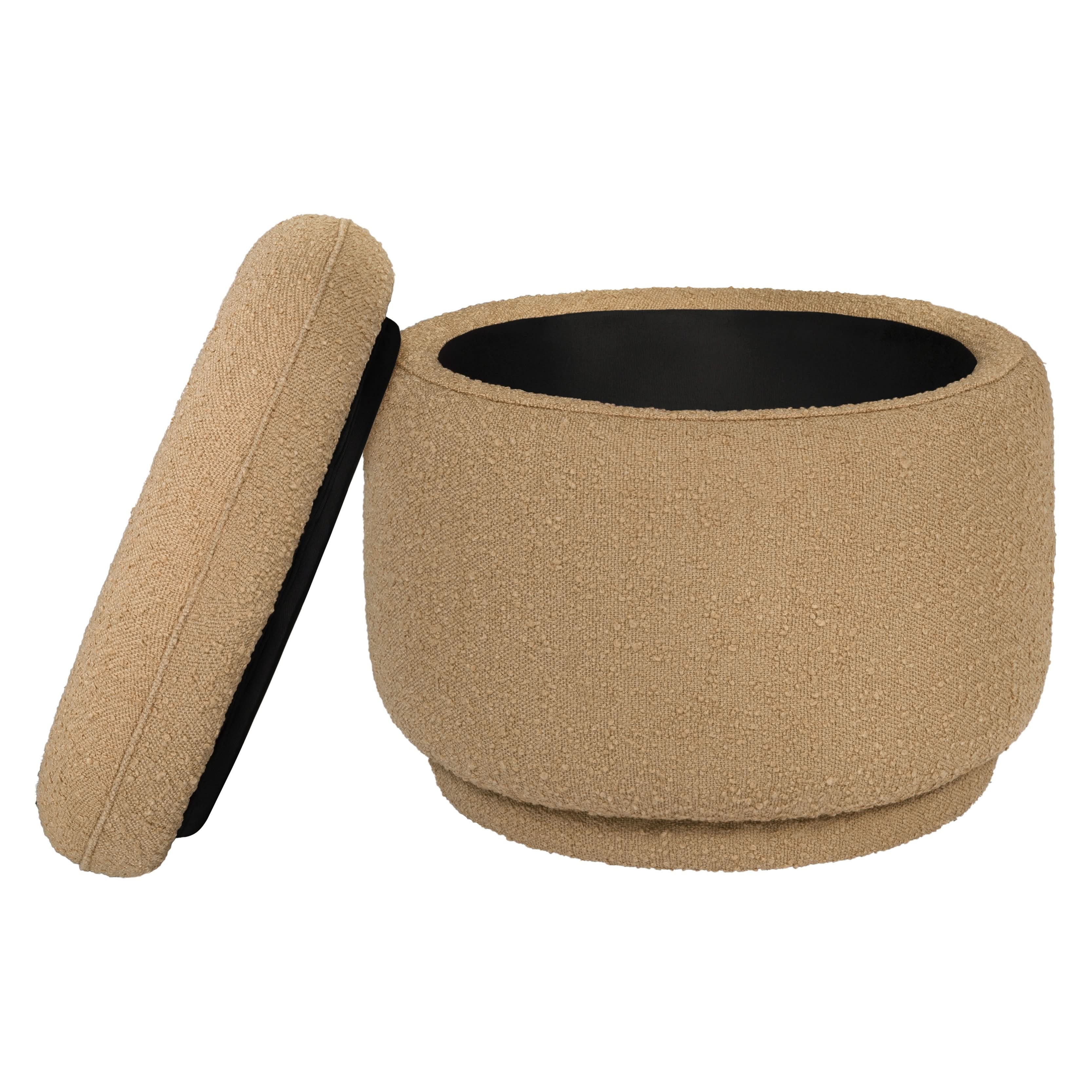 Storage Ottoman in Boucle