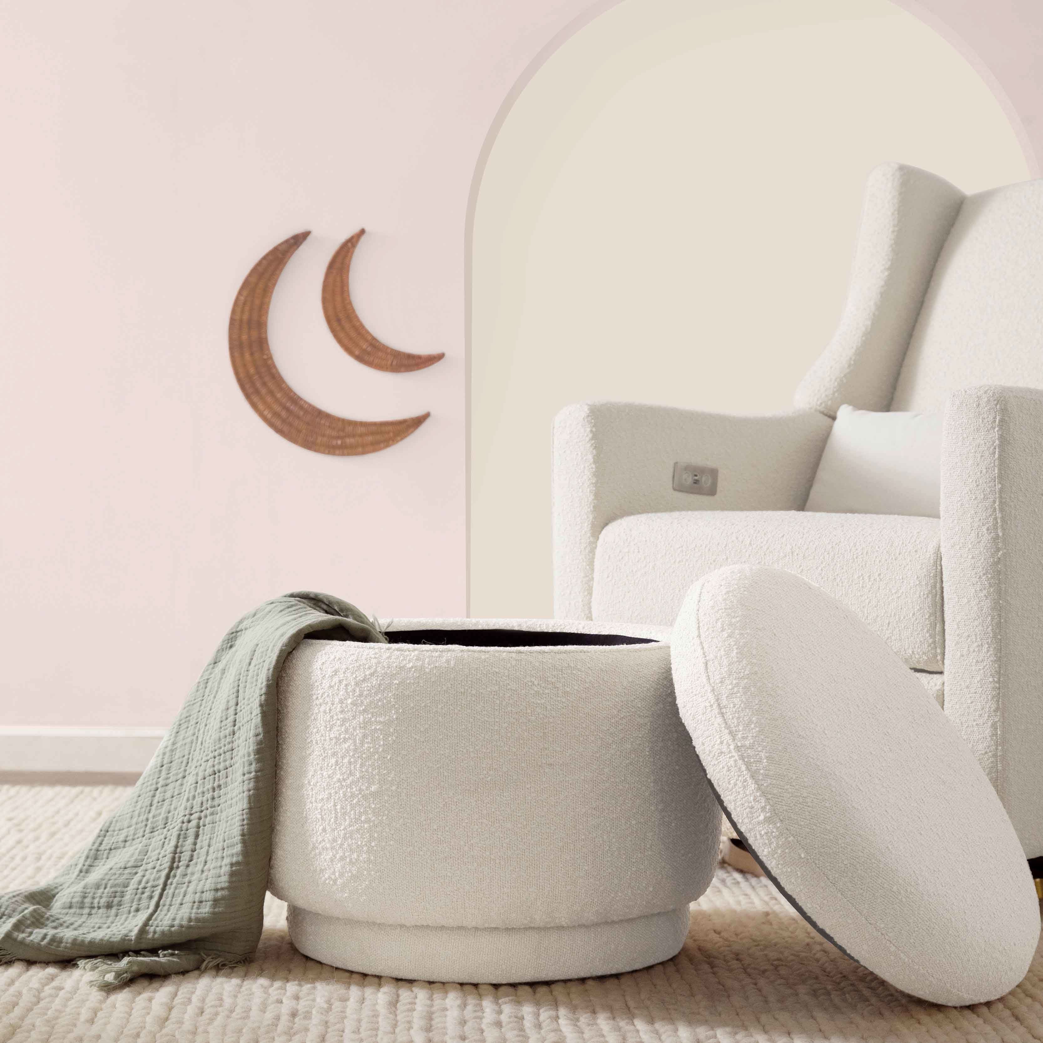 Storage Ottoman in Boucle