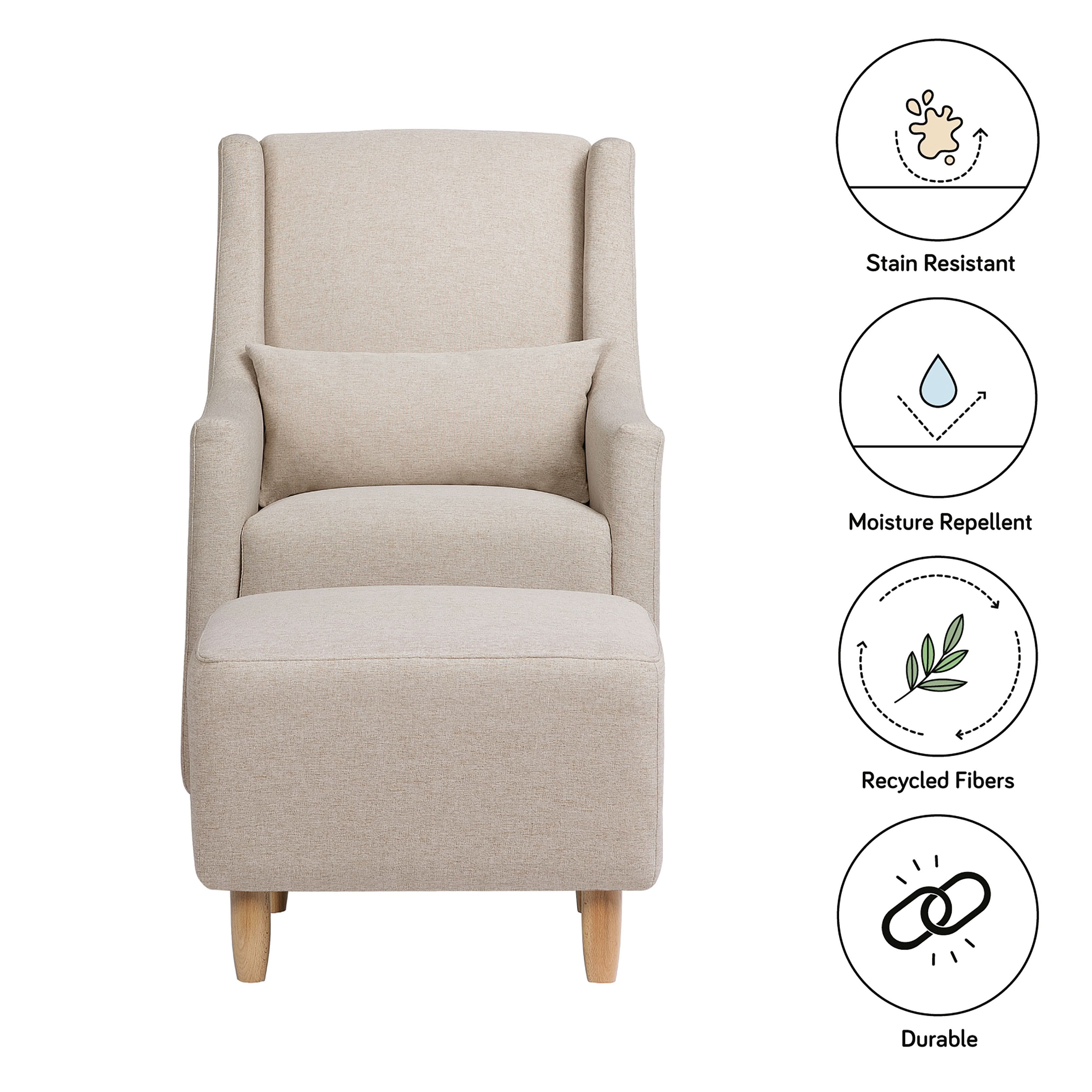Swivel Glider and Ottoman in Eco-Performance Fabric | Water Repellent & Stain Resistant