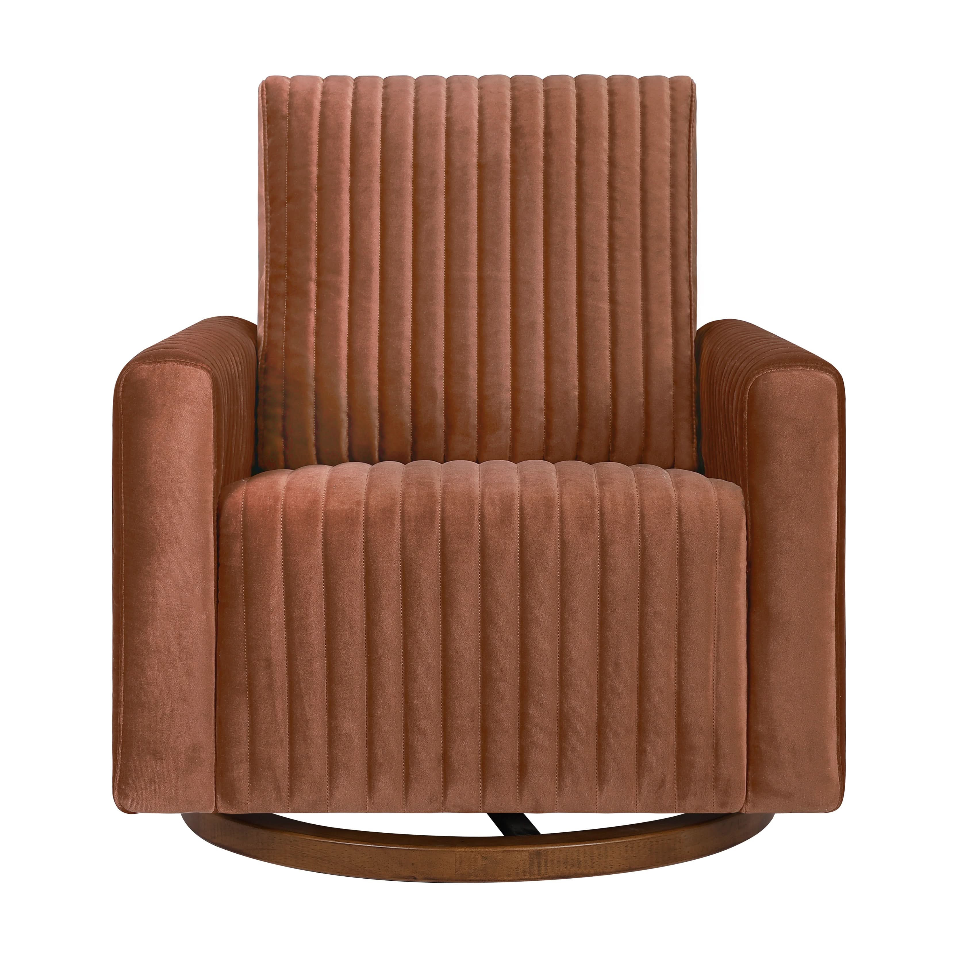Poe Channeled Swivel Glider in Velvet