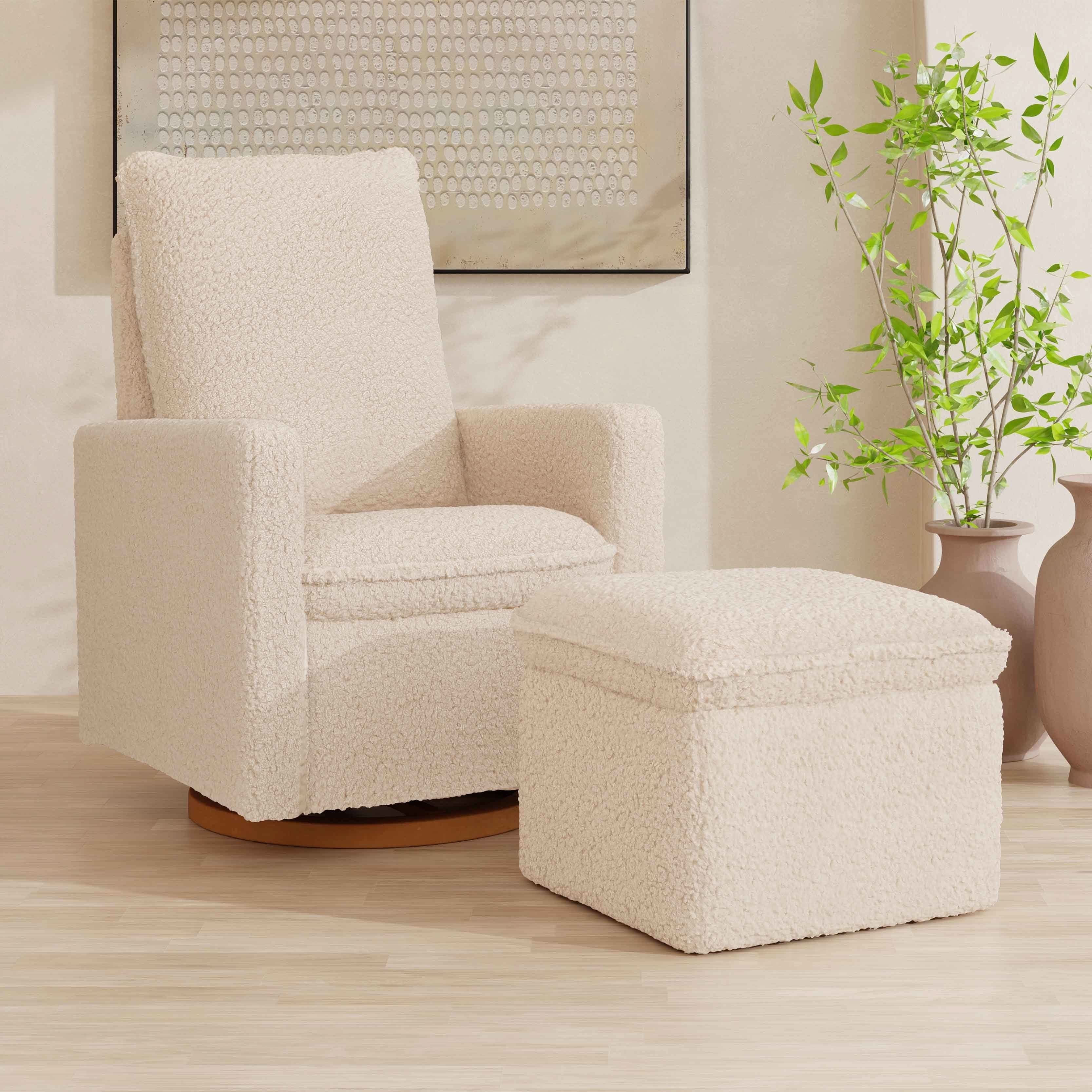 Cali Storage Ottoman in Shearling