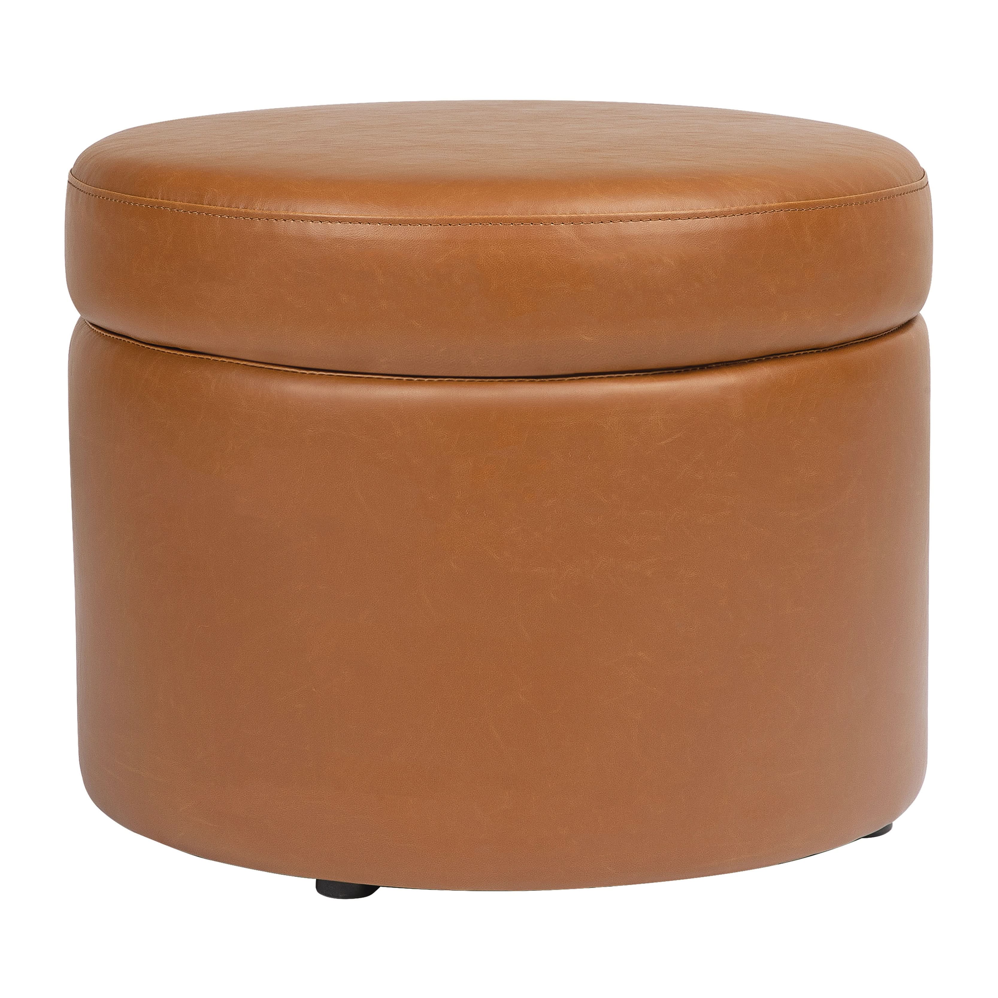 Storage Ottoman in Vegan Leather